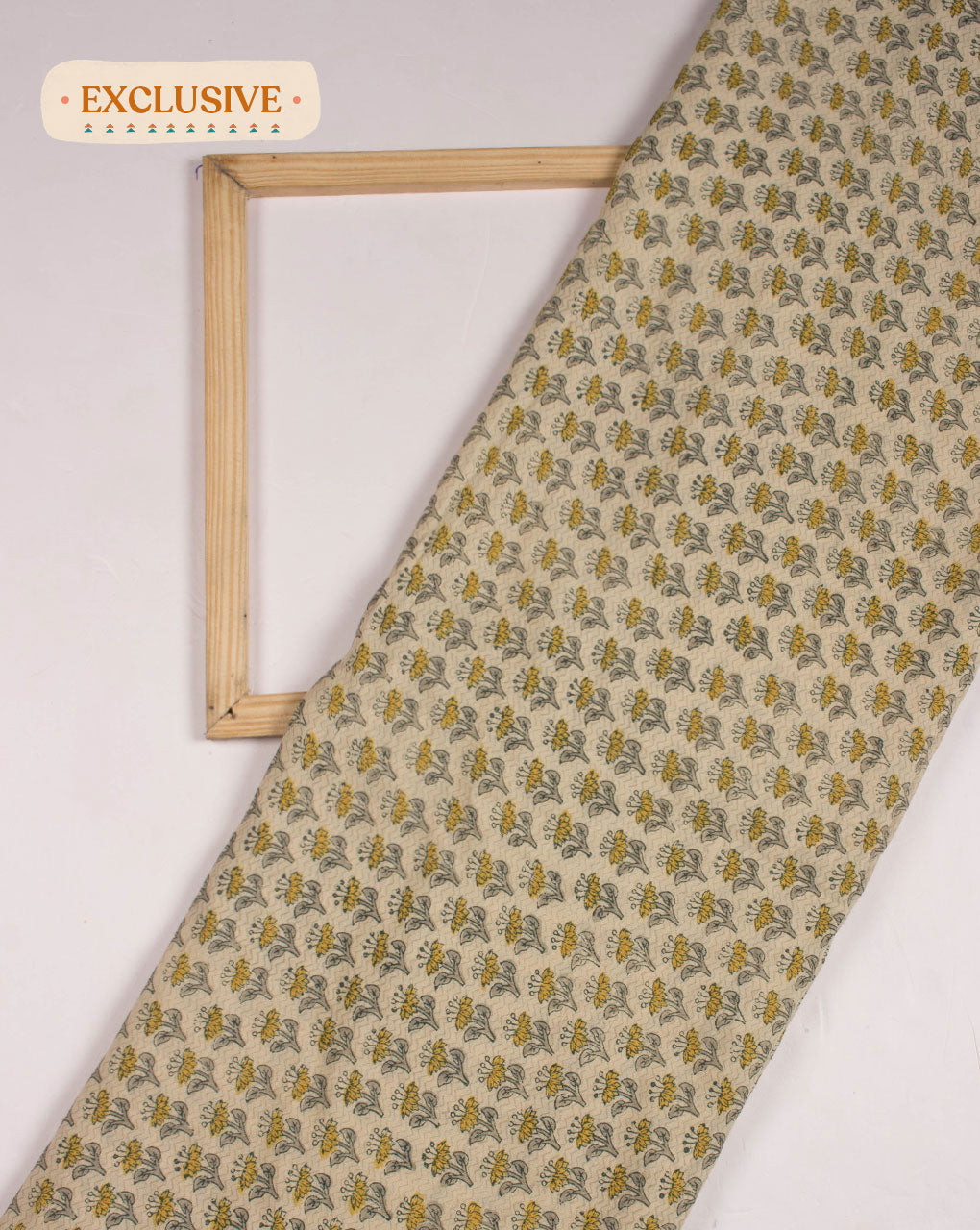 Exclusive Design Hand Block Munga Silk Fabric - Fabriclore.com