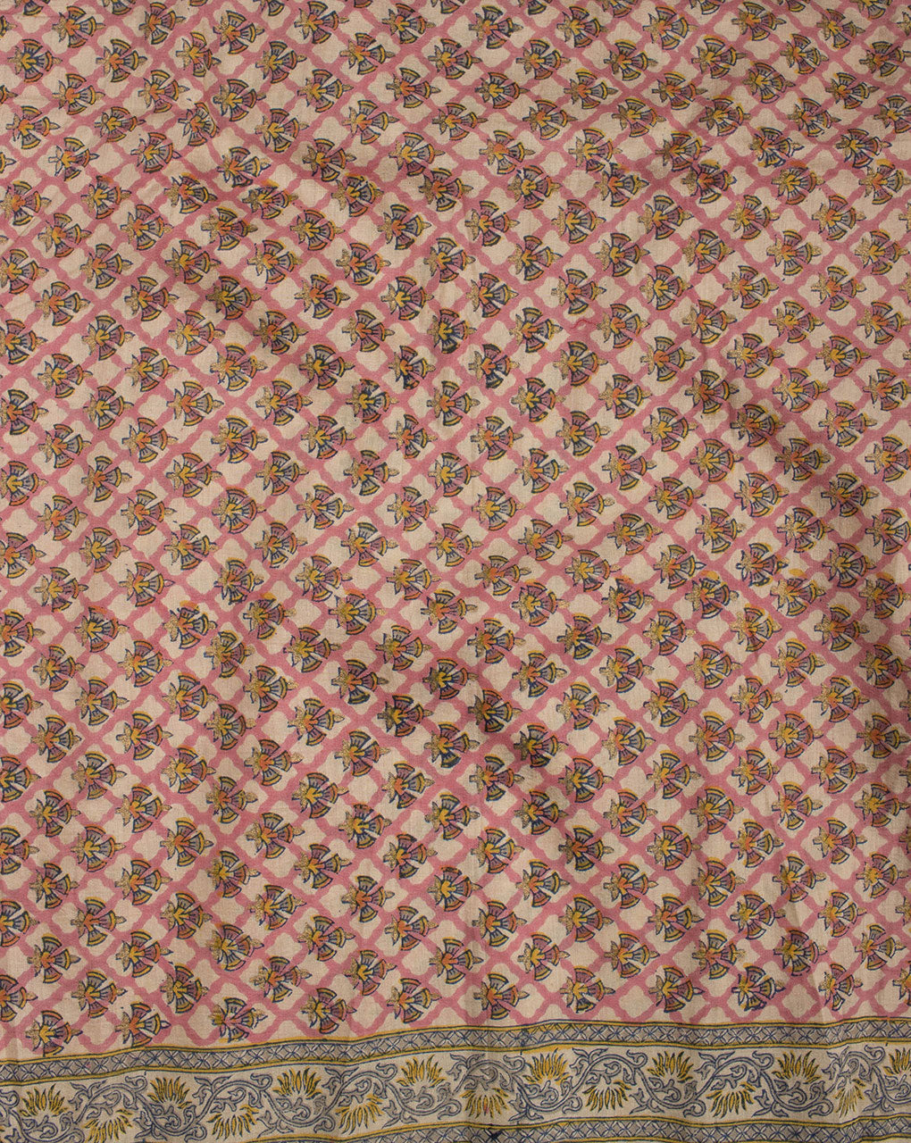 Exclusive Design Hand Block Munga Silk Fabric - Fabriclore.com