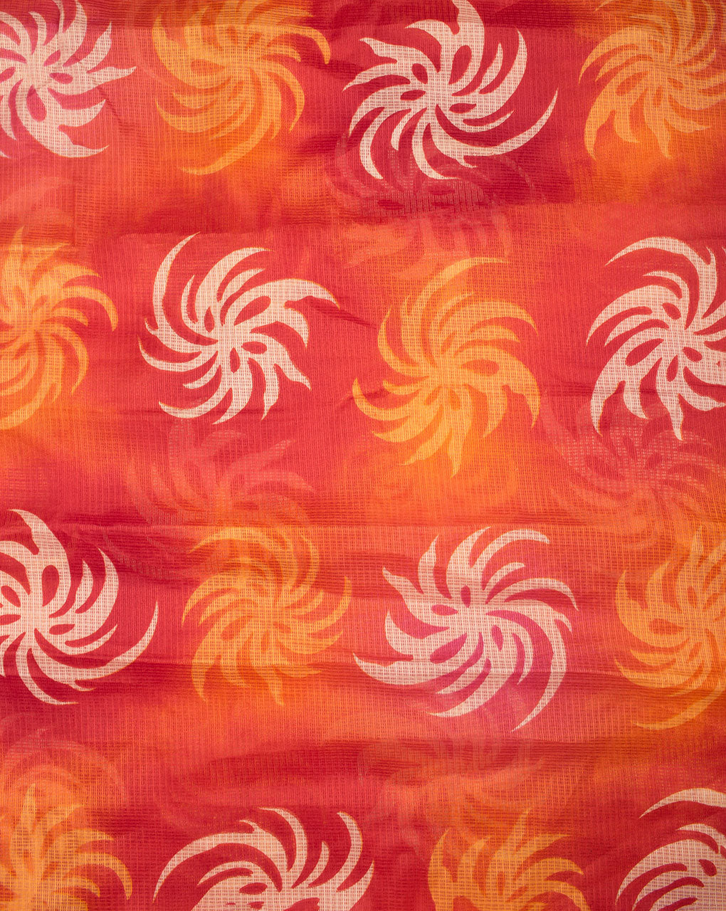 Floral Screen Print Kota Doria Fabric - Fabriclore.com