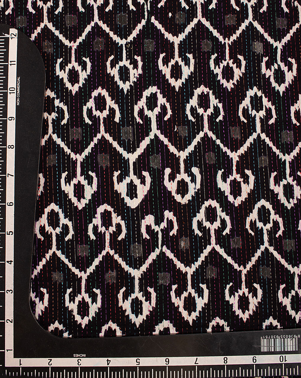 Traditional Monochrome Hand Block Kantha Cotton Fabric - Fabriclore.com