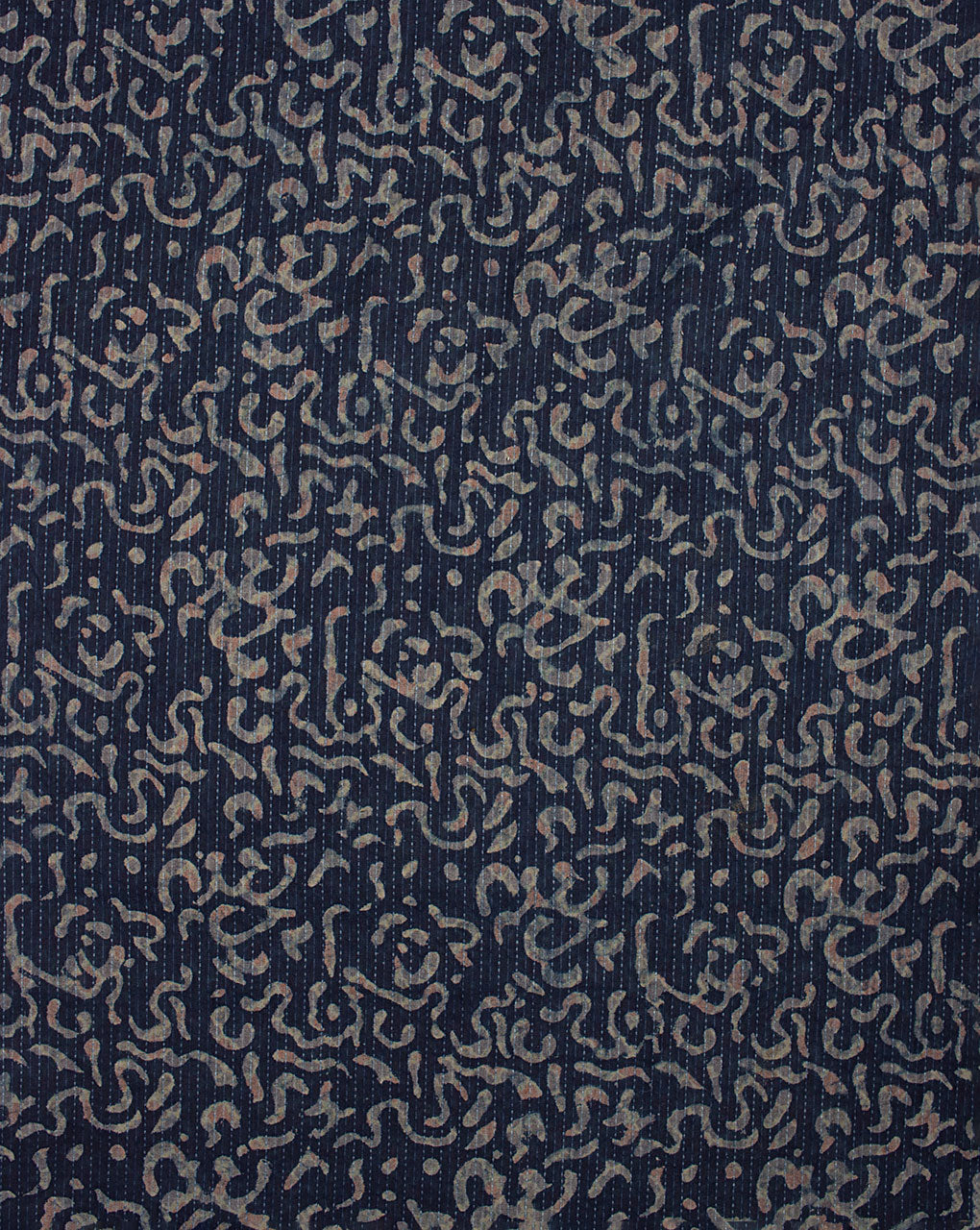 Indigo Hand Block Kantha Cotton Fabric