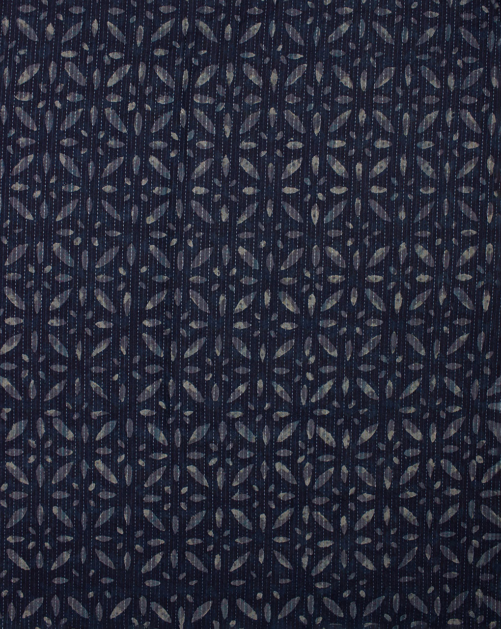 Indigo Hand Block Kantha Cotton Fabric