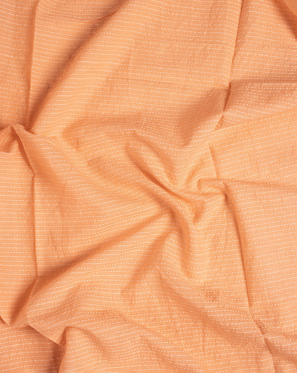( Pre Cut 60 CM ) Salmon Plain Kantha Cotton Fabric