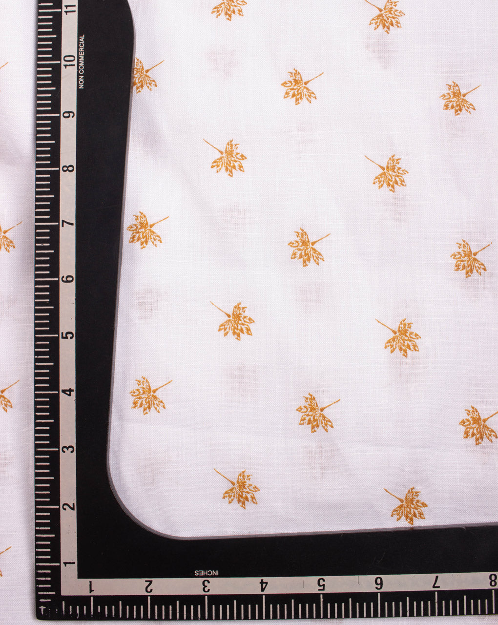 White Green Leaf Pattern Digital Print Pure Premium Linen Fabric ( Width 56 Inch ) - Fabriclore.com