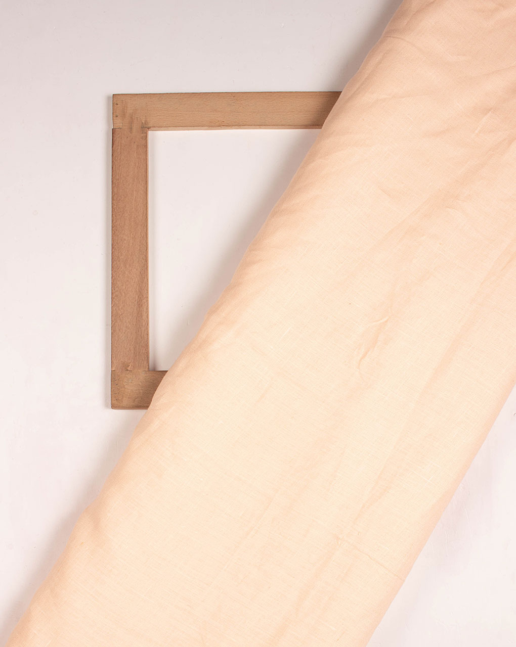 Peach Plain Premium Pure Linen Fabric ( Width 58 Inch ) - Fabriclore.com