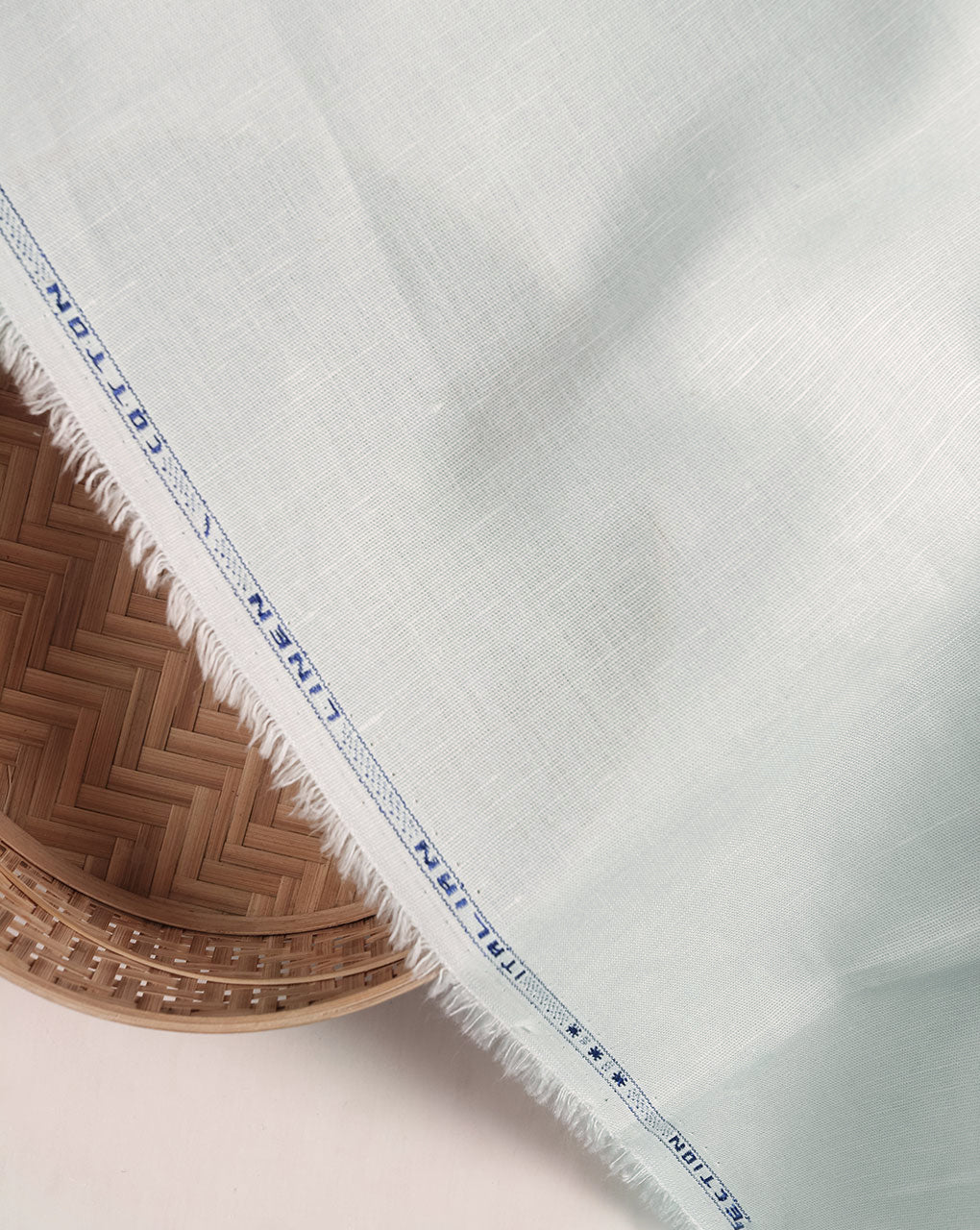 Light Aqua Plain Cotton Linen Fabric ( Width 58 Inch ) - Fabriclore.com