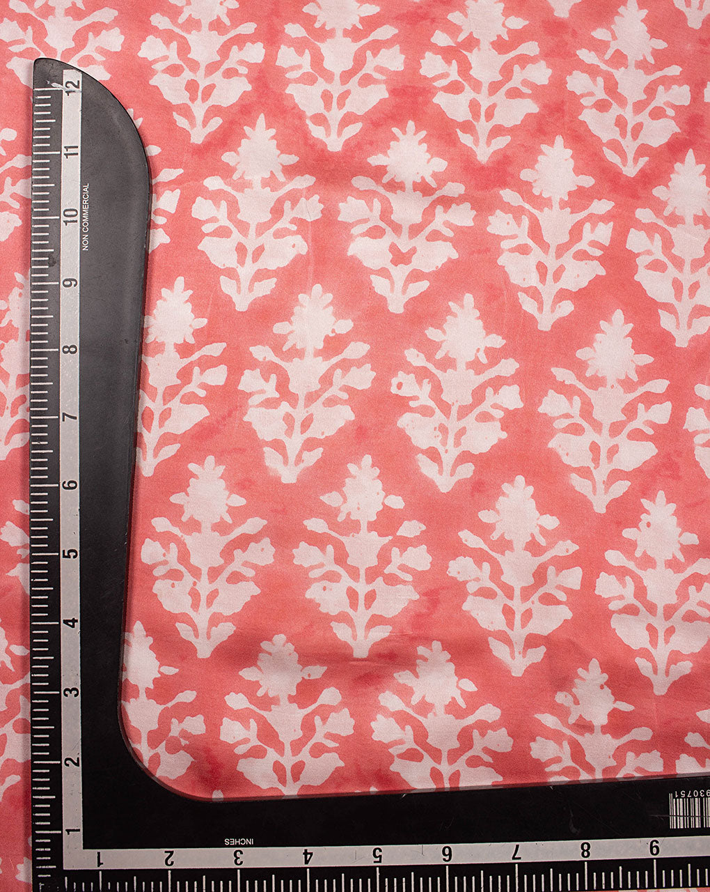 Floral Pink City Theme Hand Block Modal Satin Fabric - Fabriclore.com