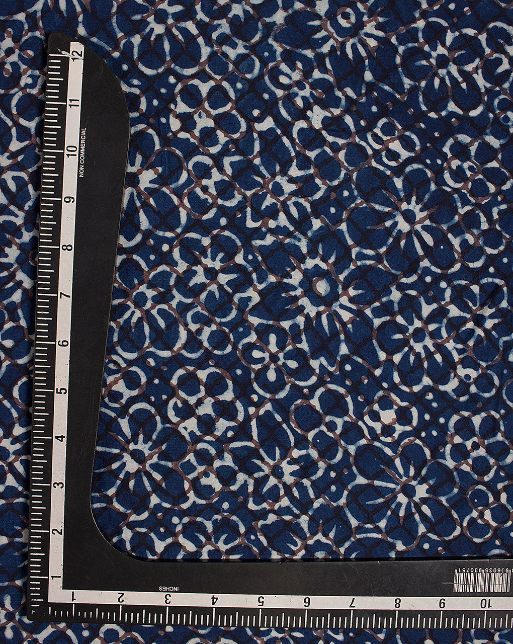( Pre Cut 70 CM ) Indigo Hand Block Modal Satin Fabric
