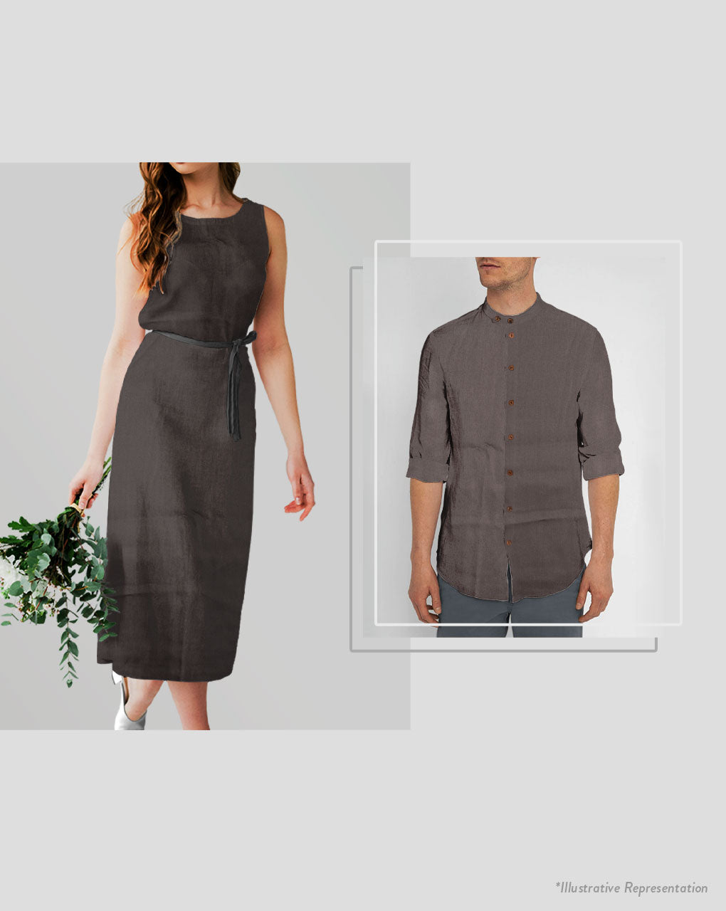 ( Pre Cut 1 MTR ) Grey Plain Liva Modal Satin Fabric