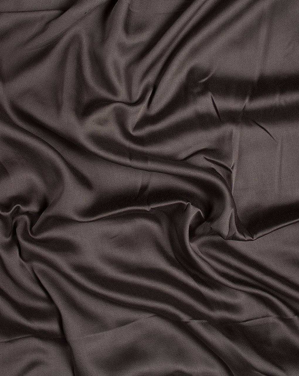 ( Pre Cut 1 MTR ) Grey Plain Liva Modal Satin Fabric