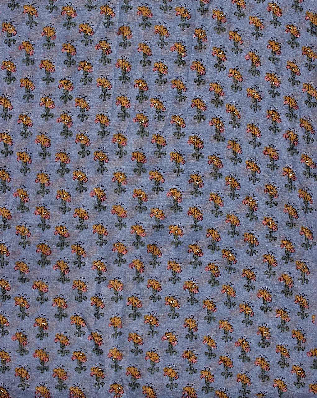 Screen Print Mukesh Work Bemberg by Liva Modal Fabric ( Cotton Silk Heavy )