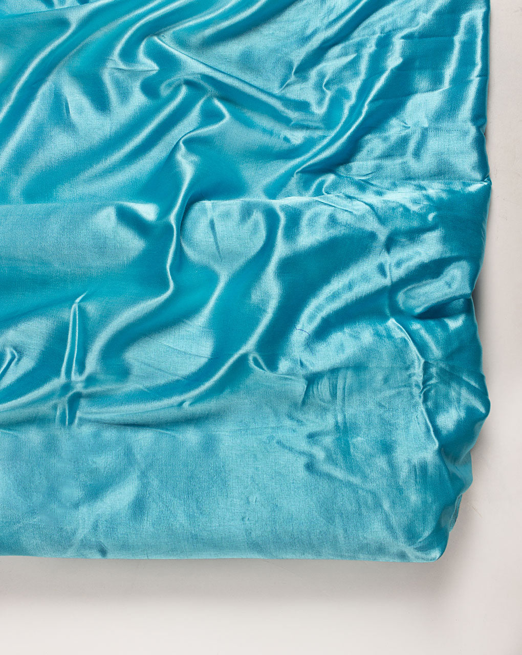 Turquoise Plain Mashru Silk Fabric