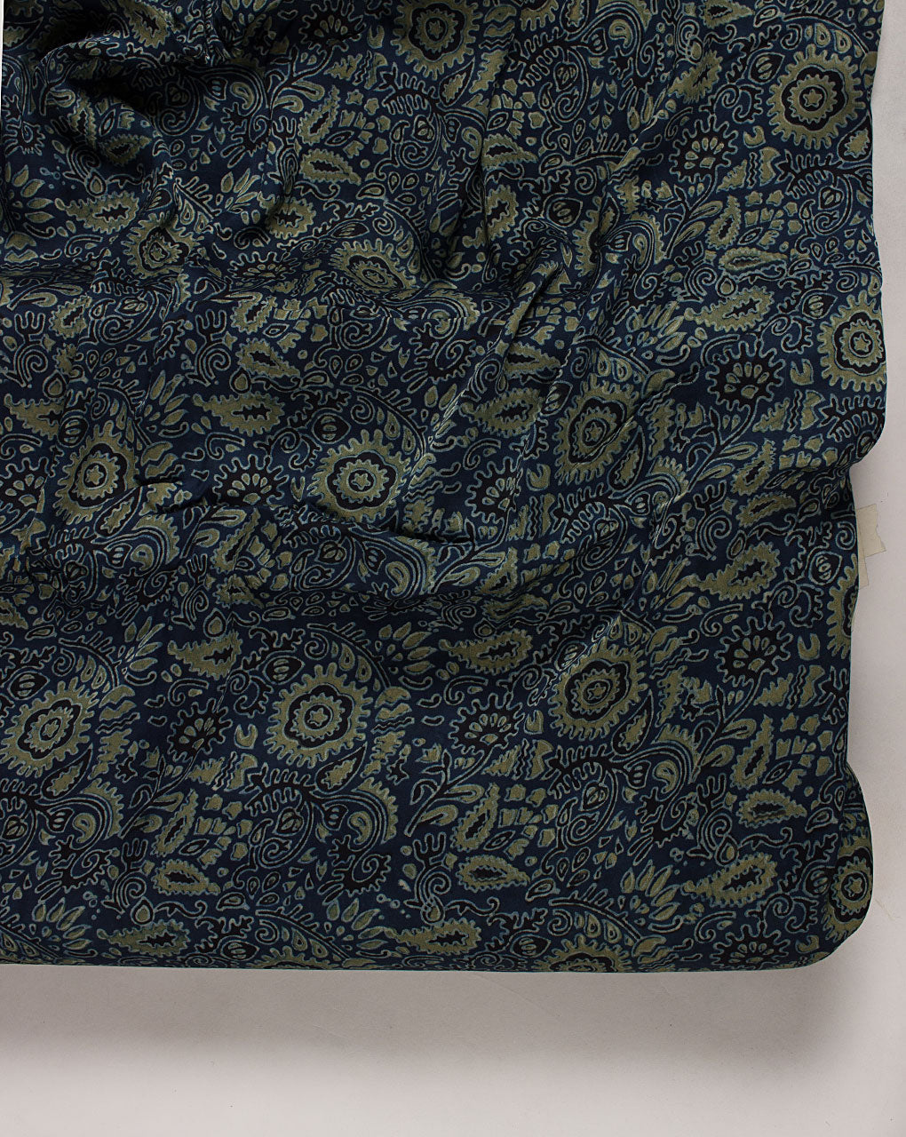 ( Pre Cut 90 CM ) Natural Dye Ajrak Hand Block Modal Satin Fabric