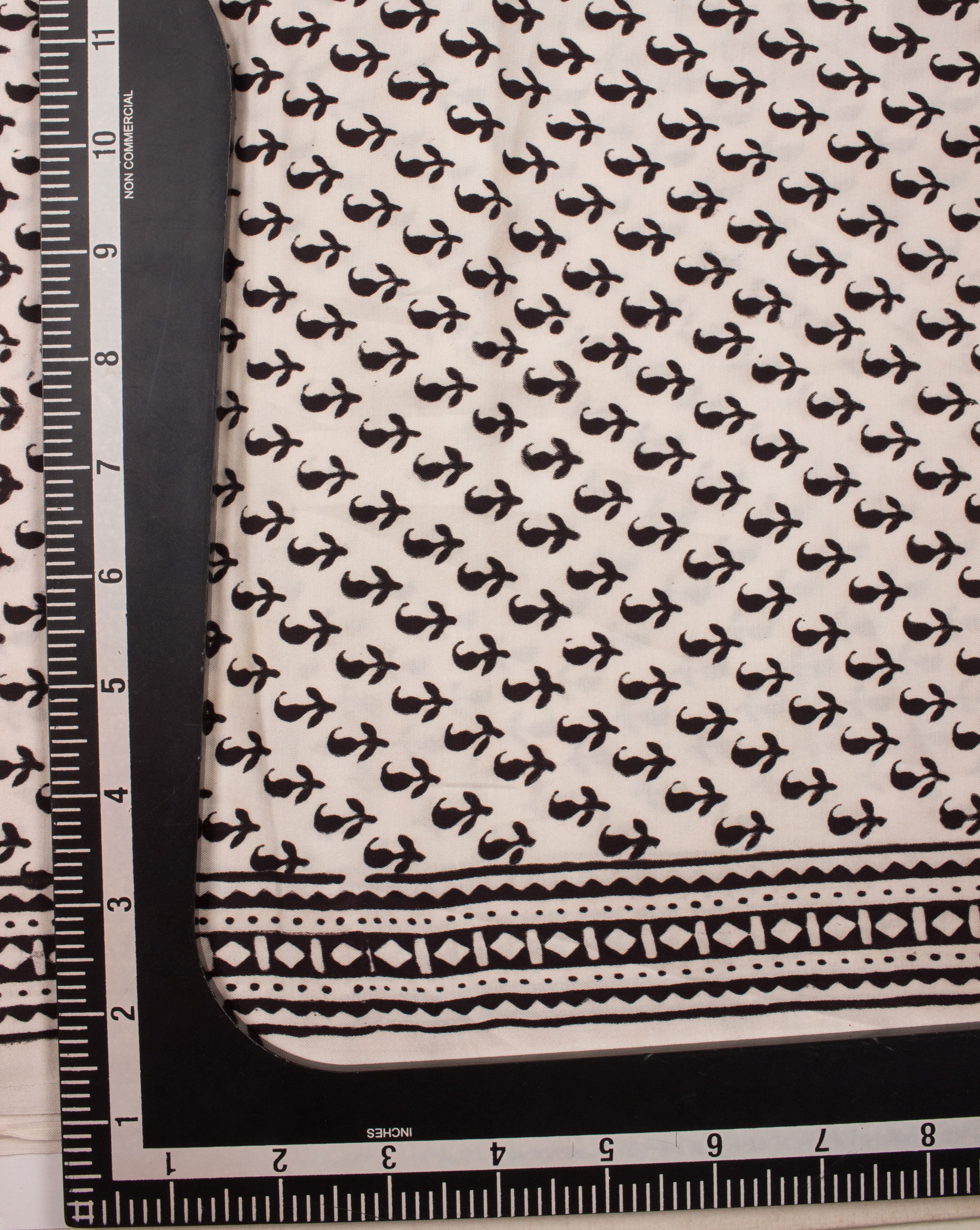 Booti Pattern Hand Block Bagh Print Modal Satin Fabric - Fabriclore.com