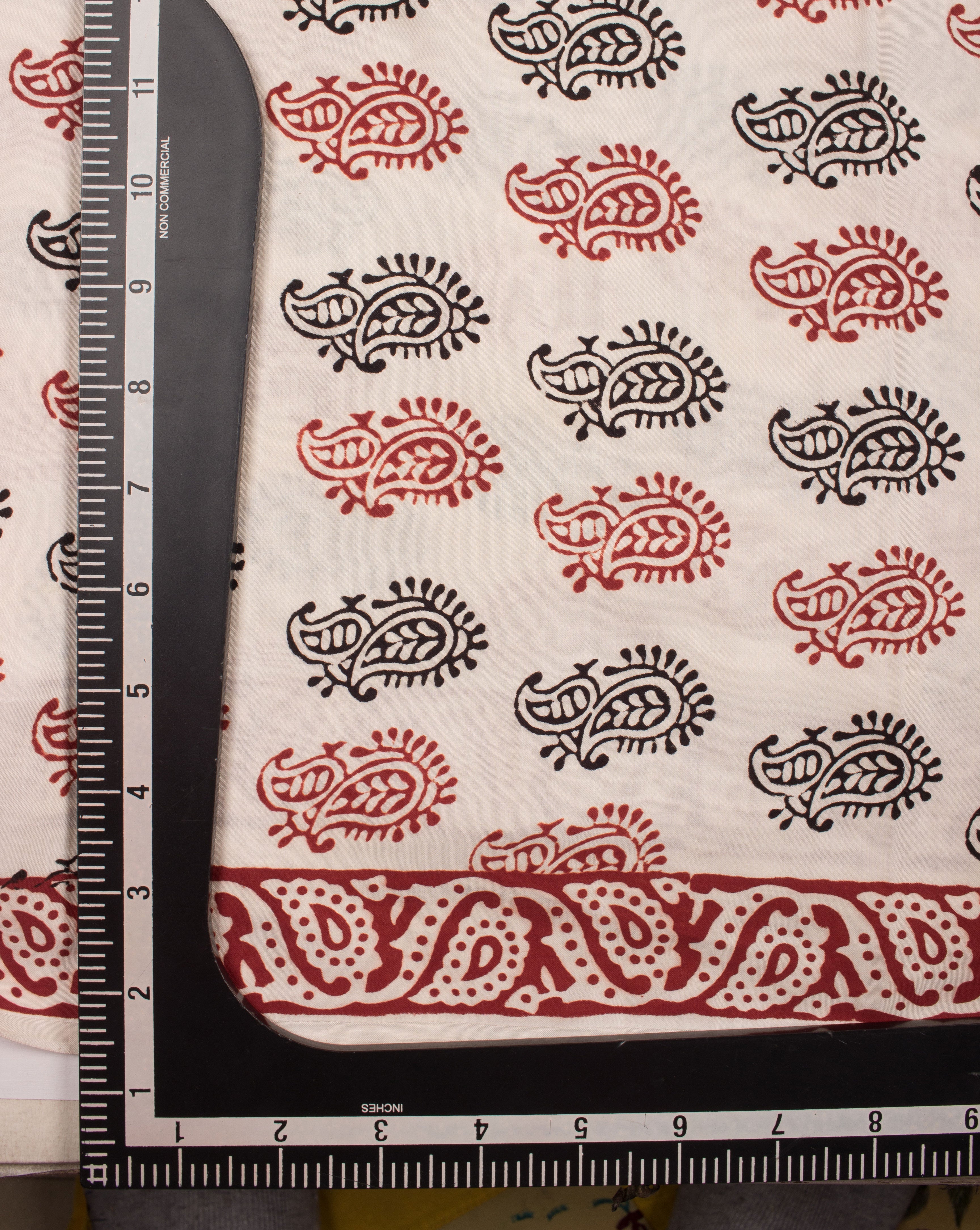 Paisley Pattern Hand Block Bagh Print Modal Satin Fabric - Fabriclore.com