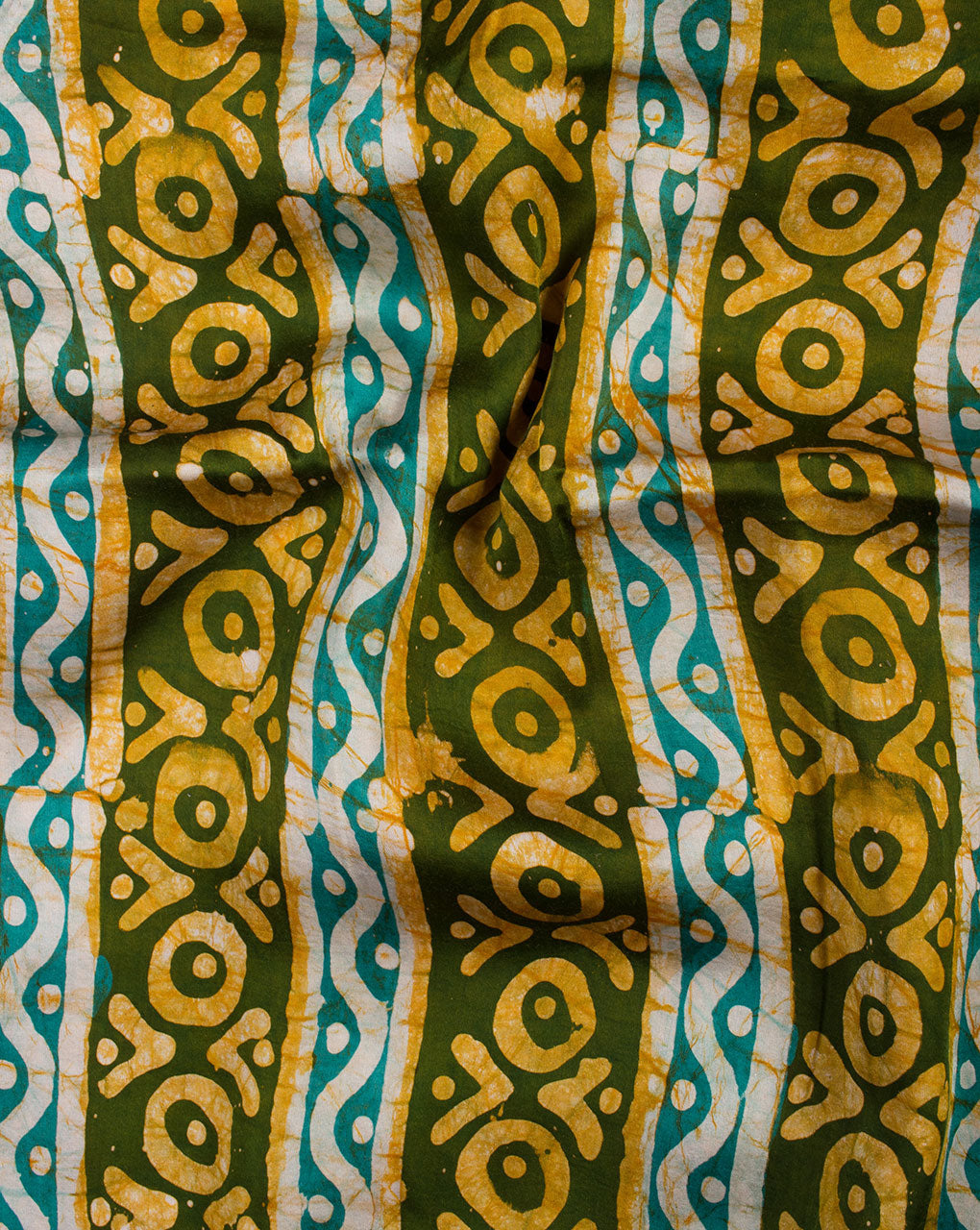 Stripes Pattern Hand Block Wax Batik Modal Satin Fabric - Fabriclore.com