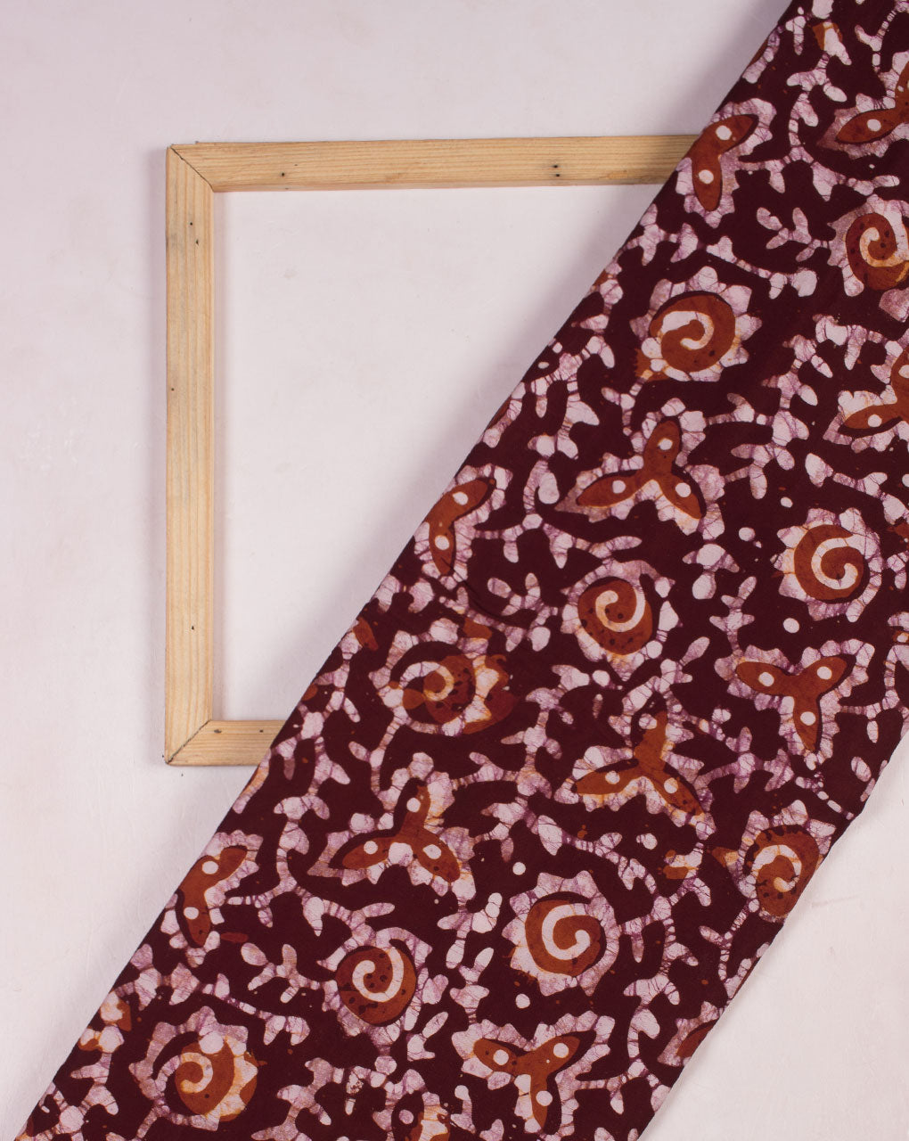 Hand Block Wax Batik Modal Satin Fabric - Fabriclore.com
