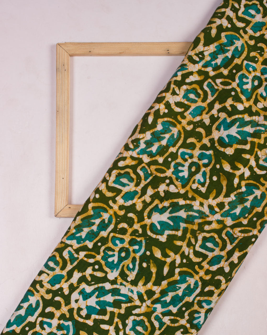 Floral Pattern Hand Block Wax Batik Modal Satin Fabric - Fabriclore.com