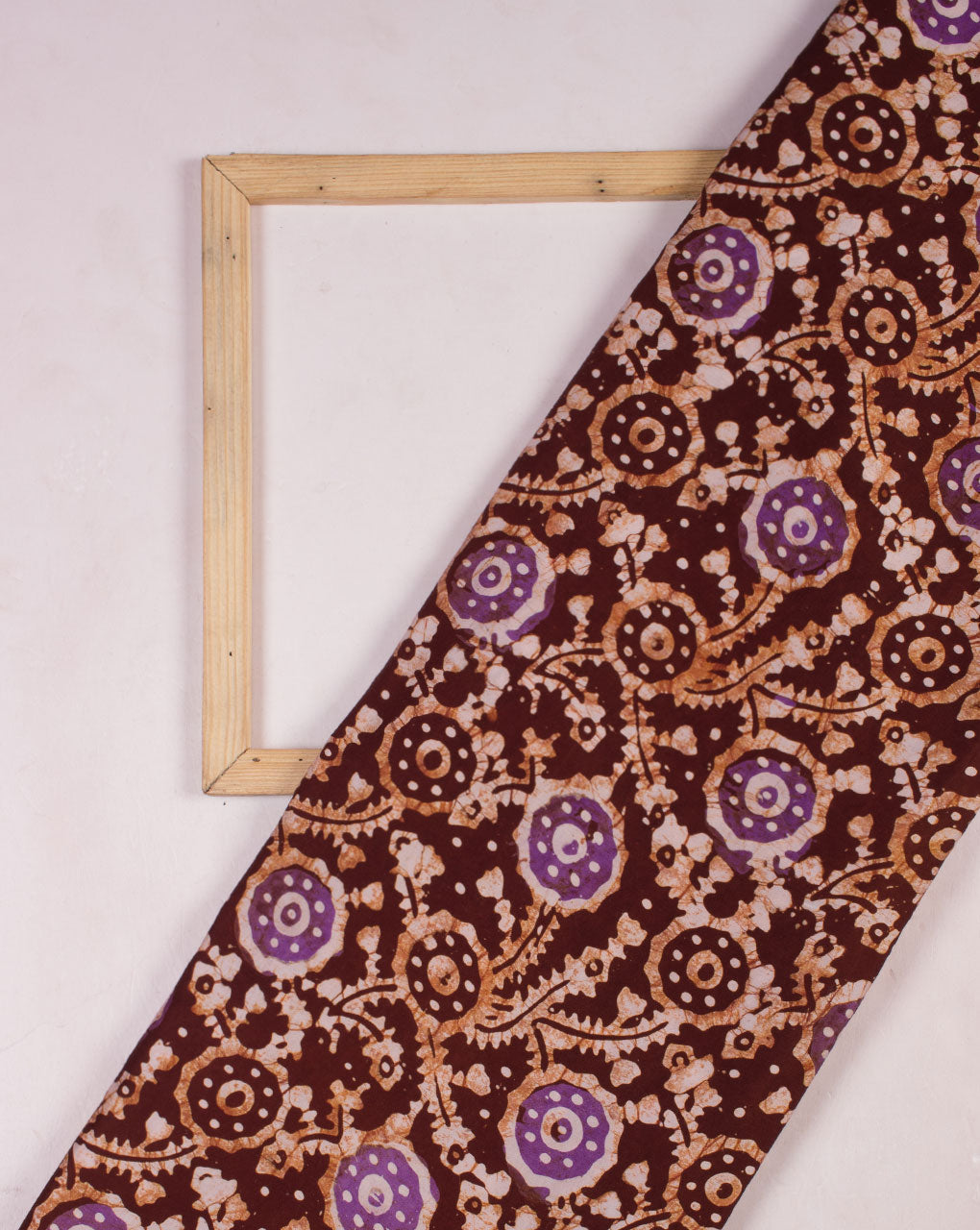 Hand Block Wax Batik Modal Satin Fabric - Fabriclore.com