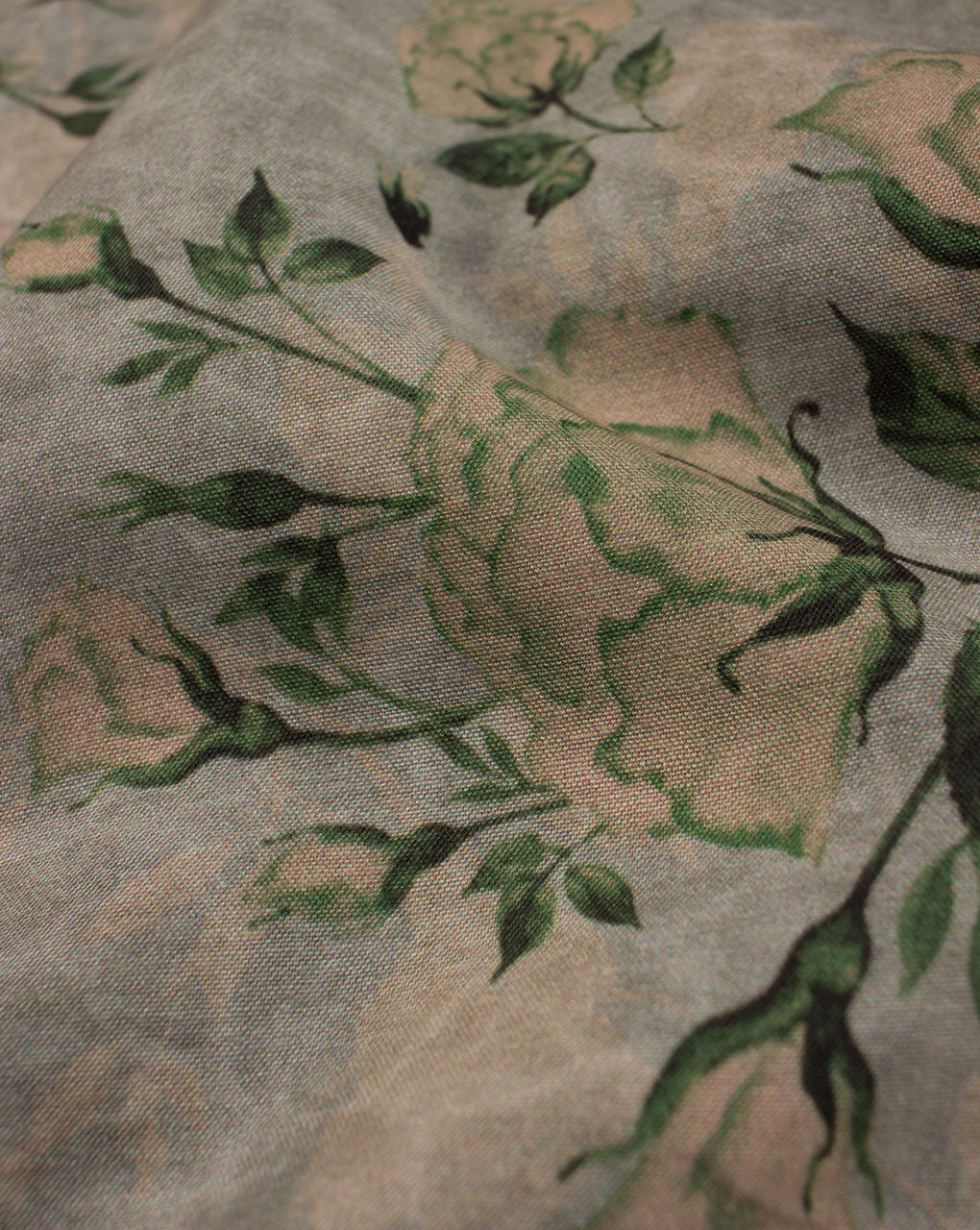 Floral Digital Print Poly Muslin Fabric - Fabriclore.com