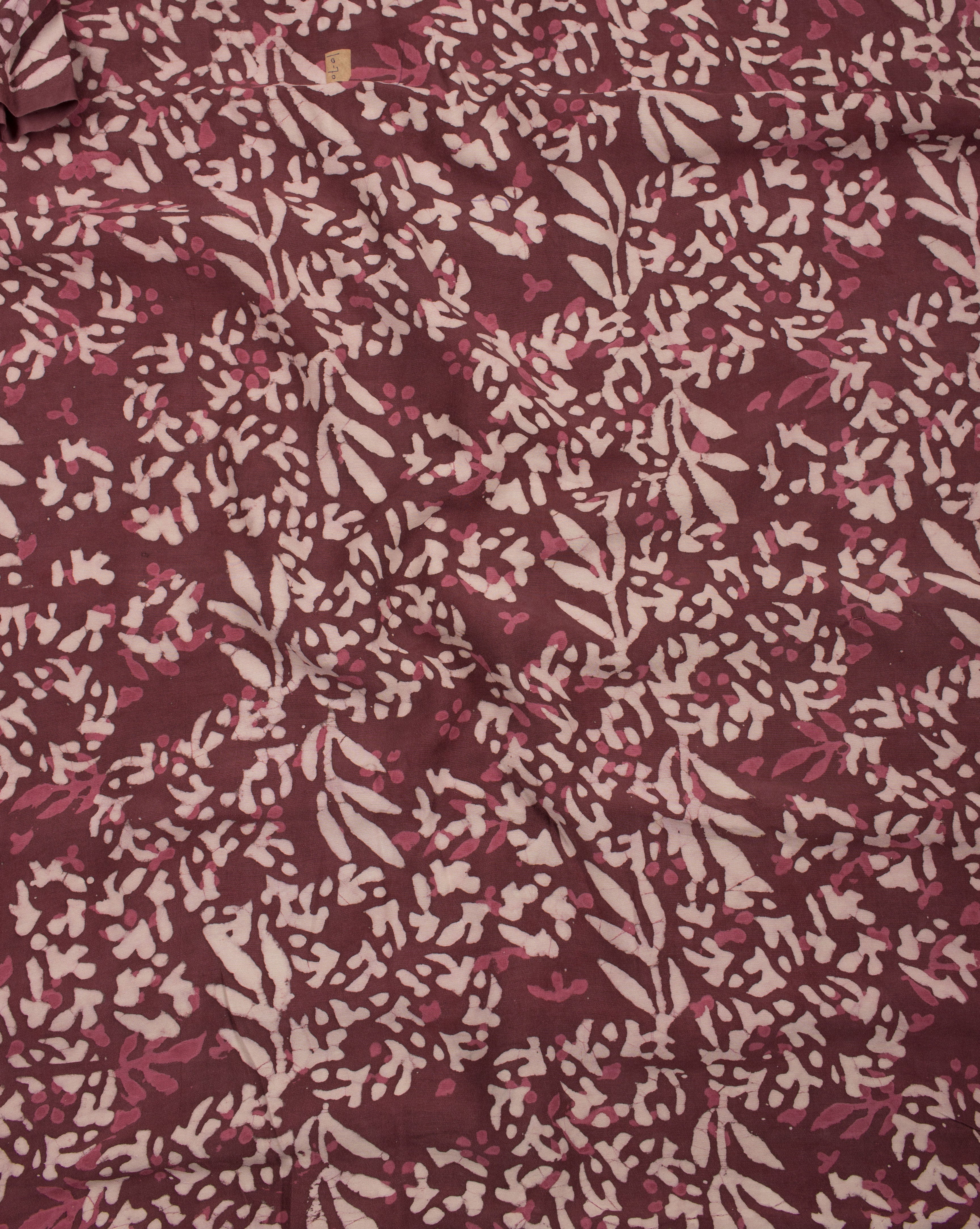 Floral Dabu Hand Block Viscose Muslin Fabric - Fabriclore.com