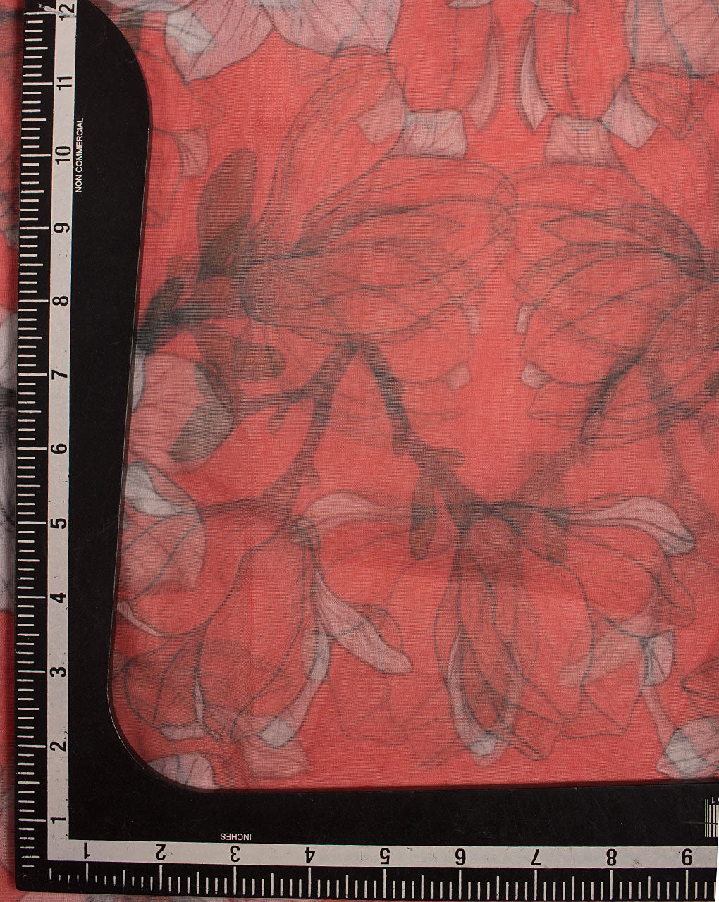 ( Pre Cut 1.5 MTR ) Digital Print 35 Gram Poly Dull Organza Zari Fabric