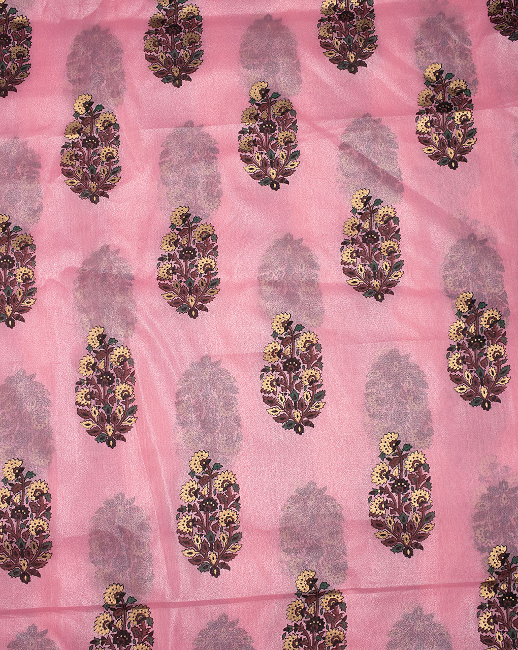 Foil Screen Print Organza Fabric - Fabriclore.com