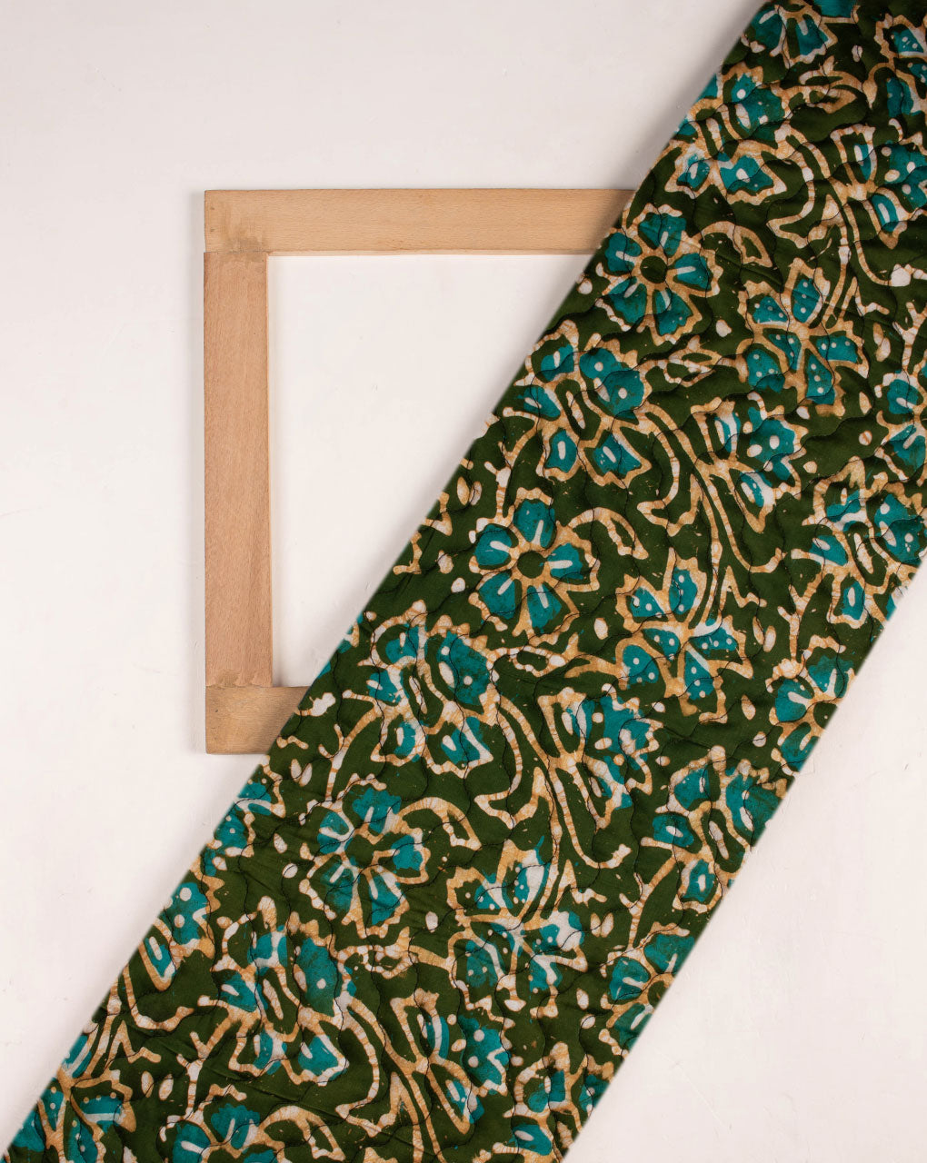 Batik Hand Block Modal Satin Quilted Fabric - Fabriclore.com