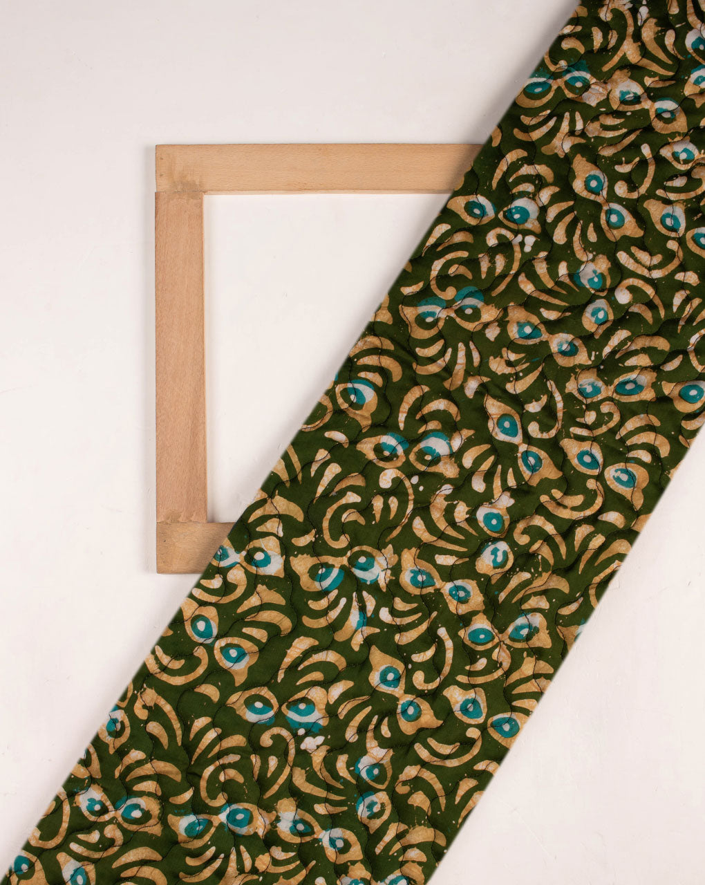 Floral Batik Hand Block Modal Satin Quilted Fabric - Fabriclore.com