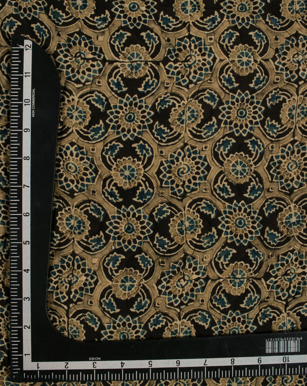 Floral Ajrak Hand Block Cotton Quilted Fabric - Fabriclore.com