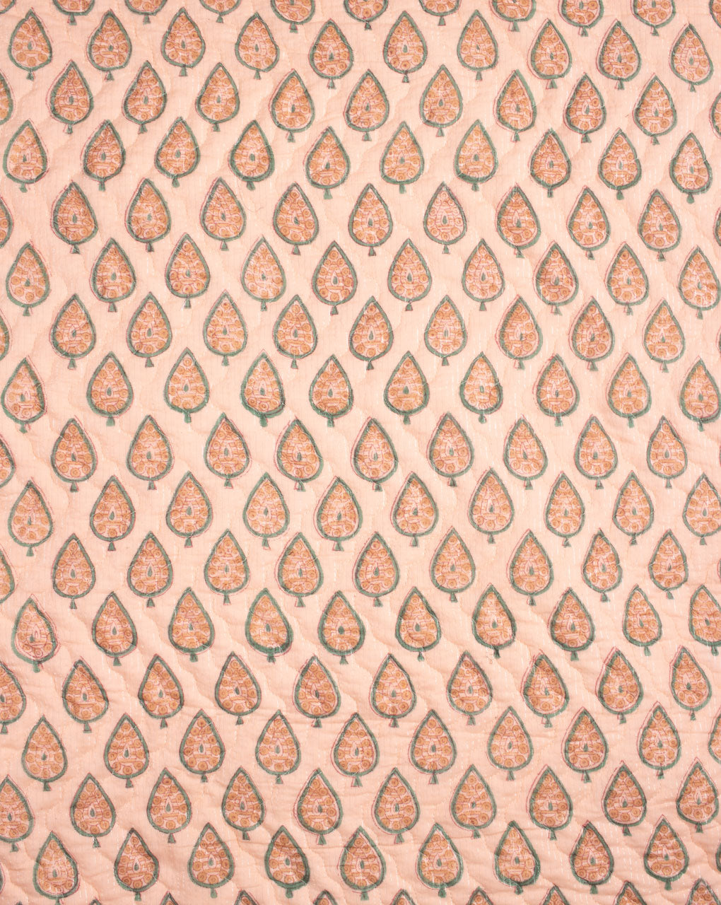 Booti Hand Block Lurex Cotton Quilted Fabric - Fabriclore.com