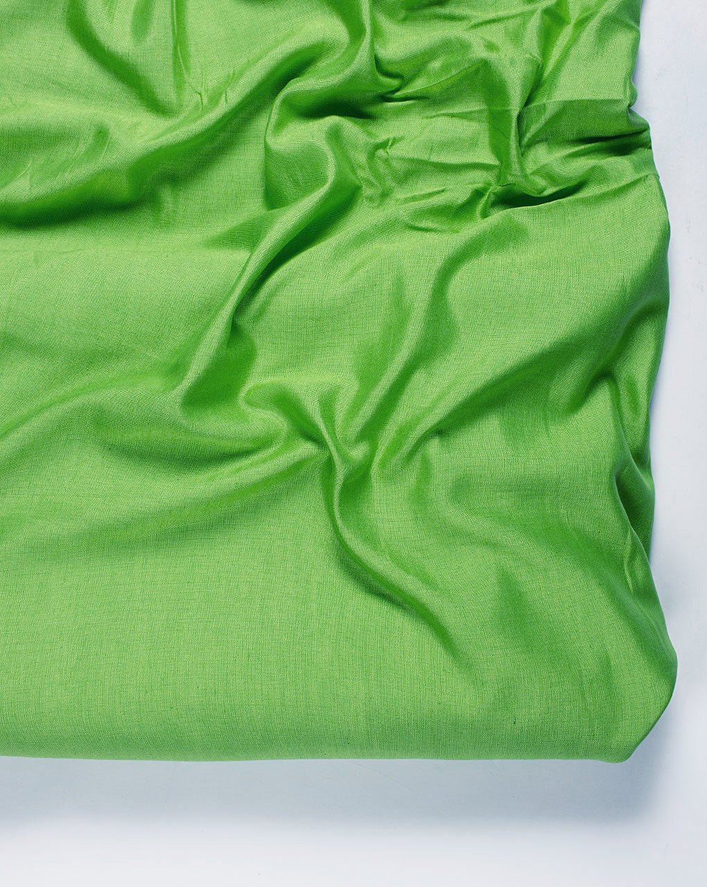 ( Pre Cut 1.5 MTR ) Green Plain Flex Rayon Fabric