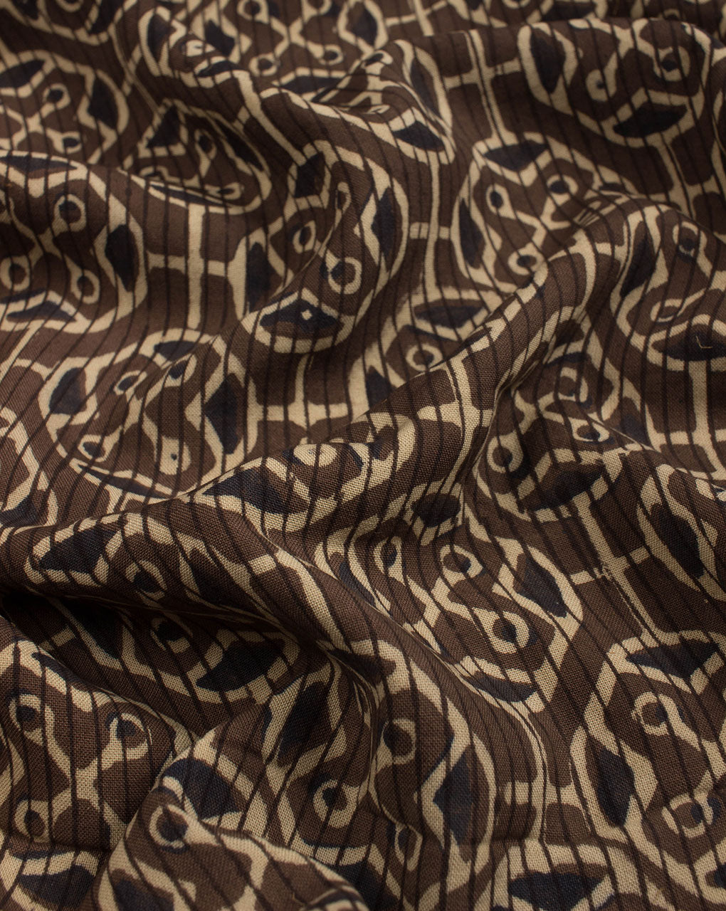 Jhag Ajrak Hand Block Natural Dye Rayon Fabric ( Width 42 Inch ) - Fabriclore.com