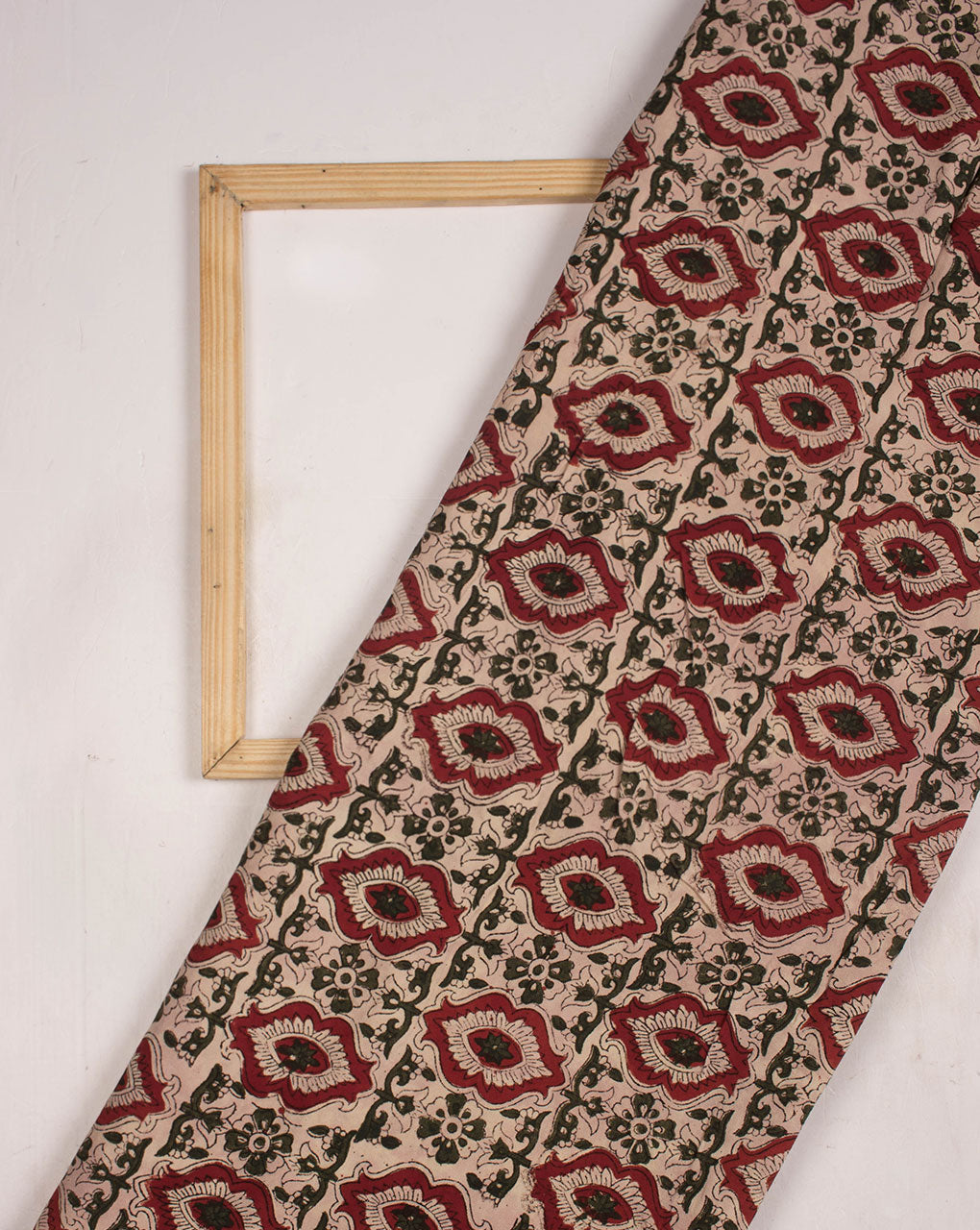 Traditional Pattern Jhag Ajrak Hand Block Natural Dye Rayon Fabric ( Width 46 Inch ) - Fabriclore.com