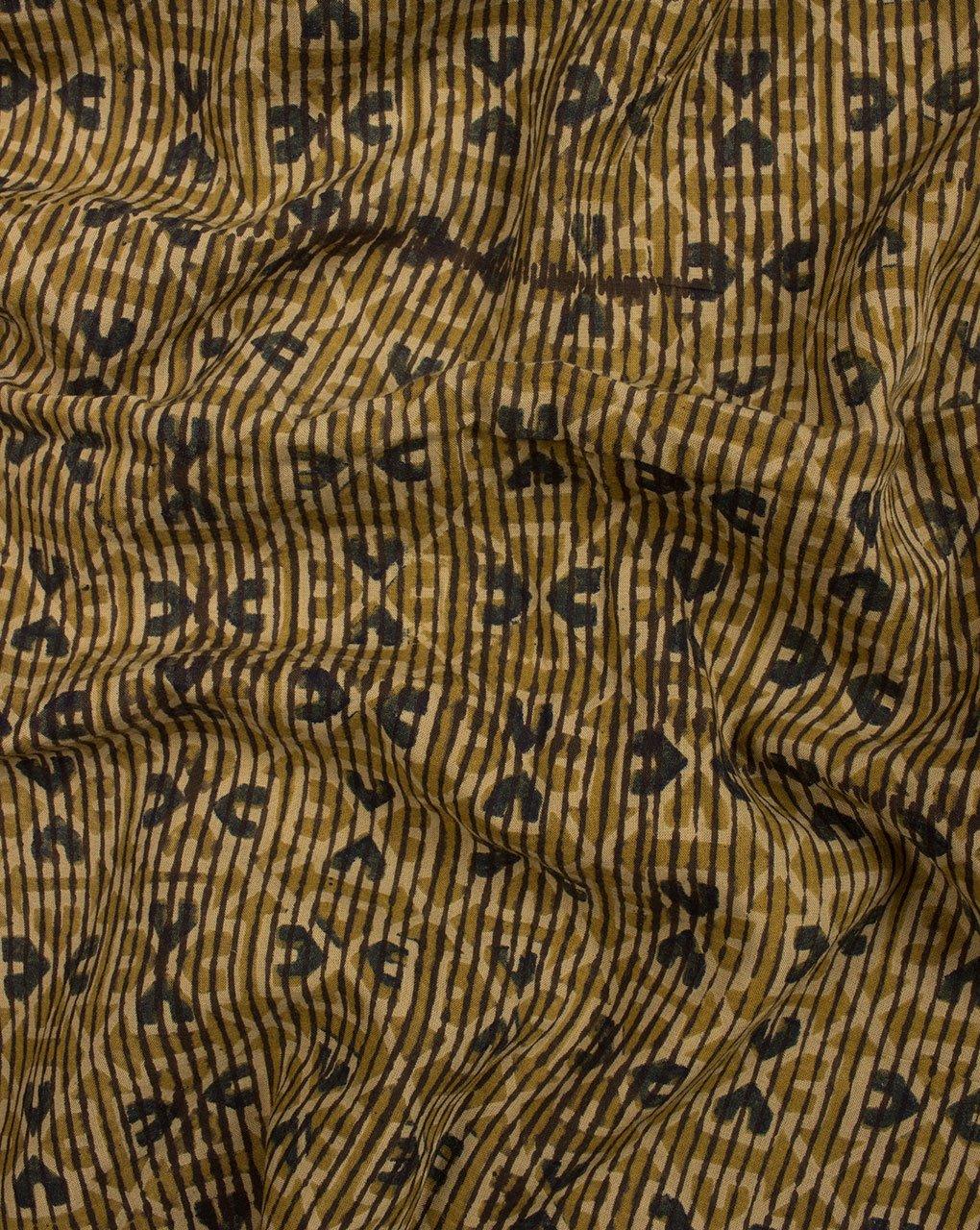 ( Pre-Cut 1.75 MTR ) Geometric Pattern Jhag Ajrak Hand Block Natural Dye Rayon Modal Fabric - Fabriclore.com