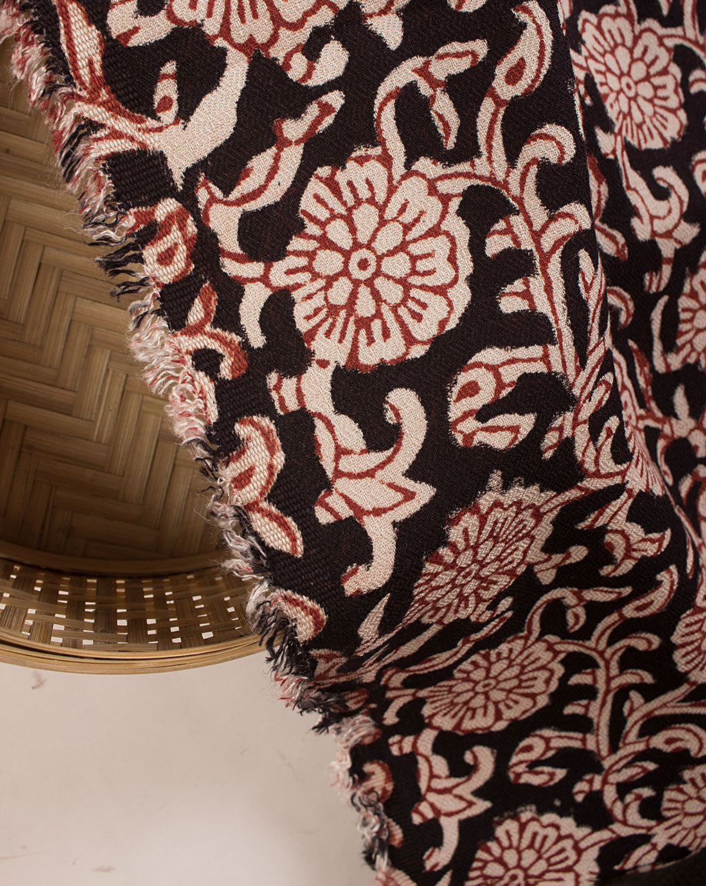 Bagh Print Hand Block Dobby Rayon Fabric - Fabriclore.com