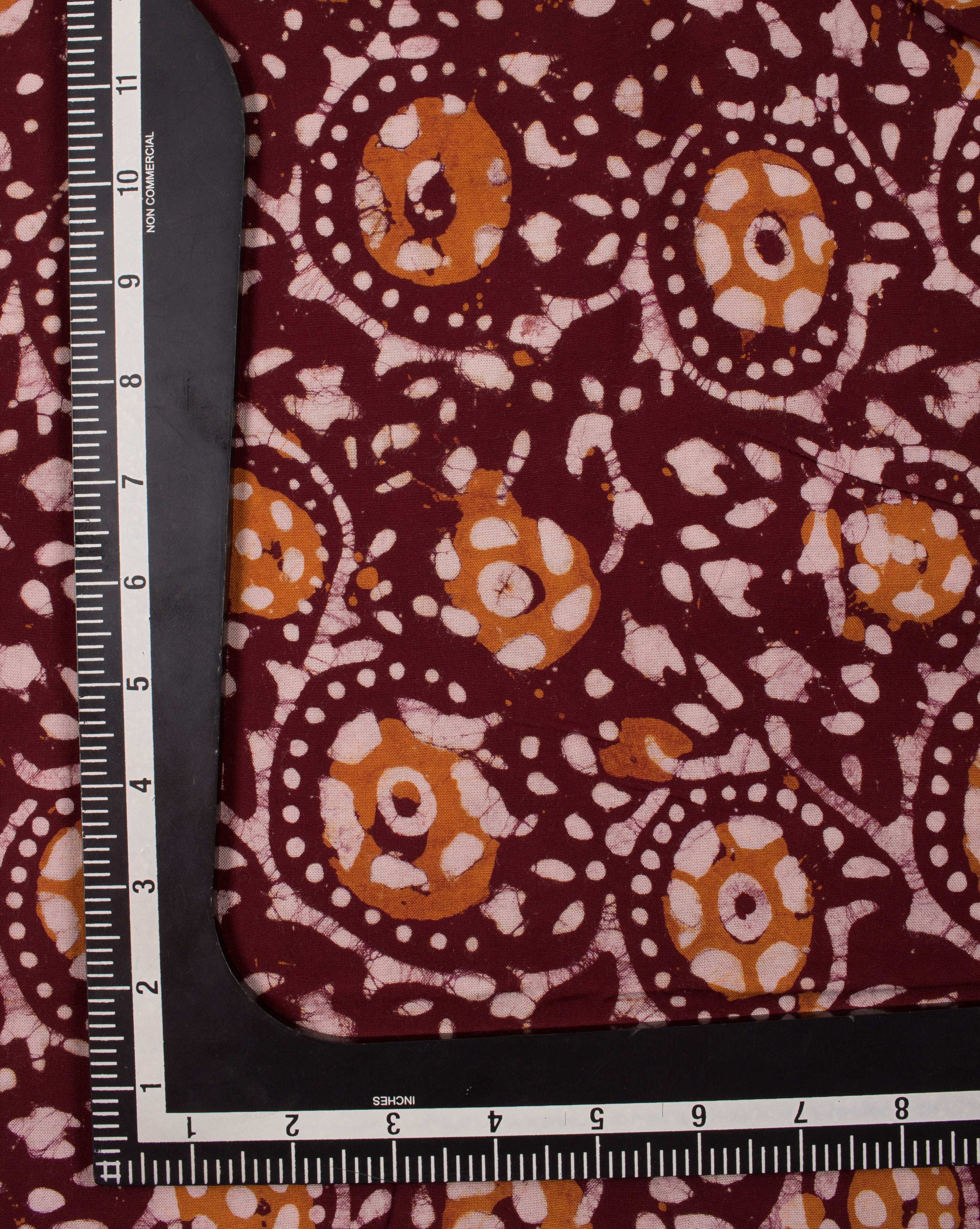 Floral Hand Block Wax Batik Rayon Fabric - Fabriclore.com