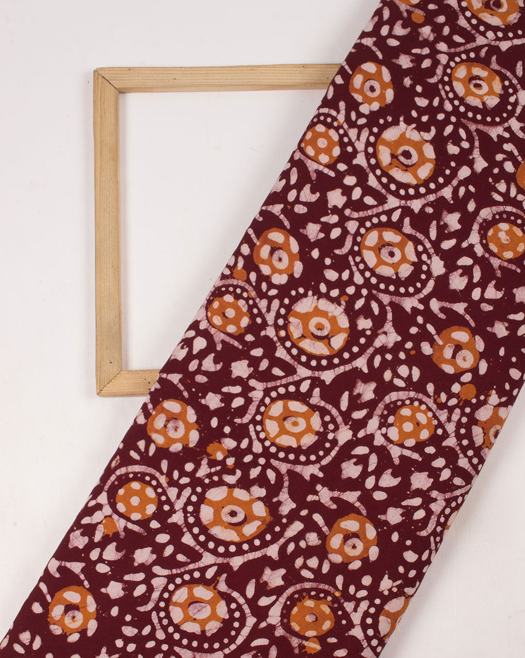 Floral Hand Block Wax Batik Rayon Fabric - Fabriclore.com