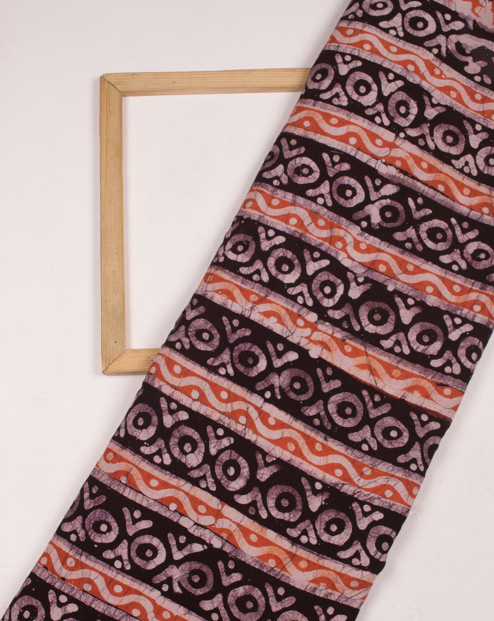 Stripes Hand Block Wax Batik Rayon Fabric - Fabriclore.com