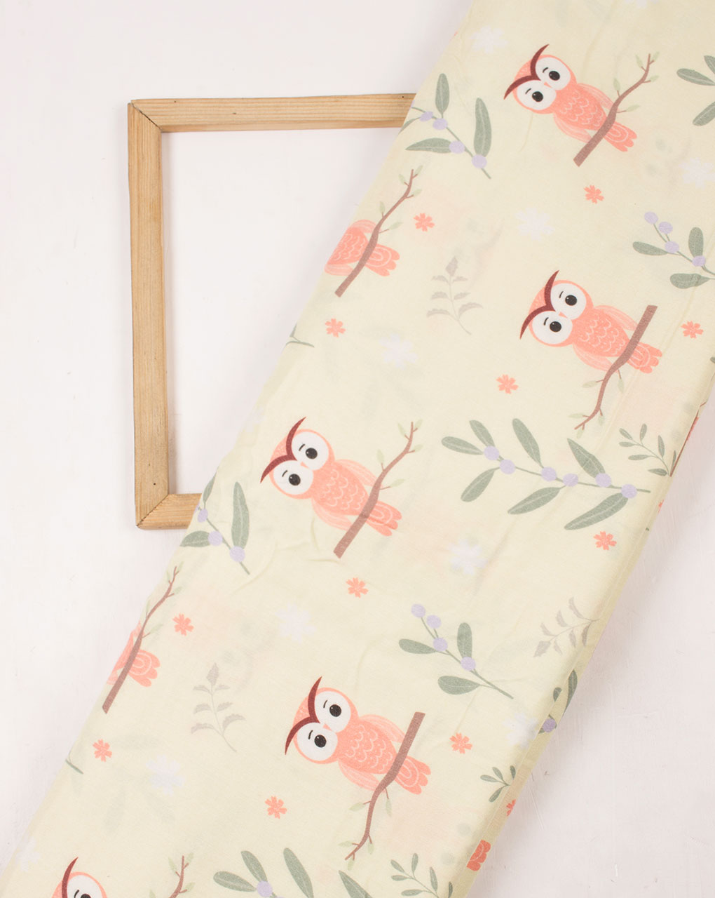 Light Yellow Salmon Creature Print Digital Kids Print Rayon Fabric - Fabriclore.com