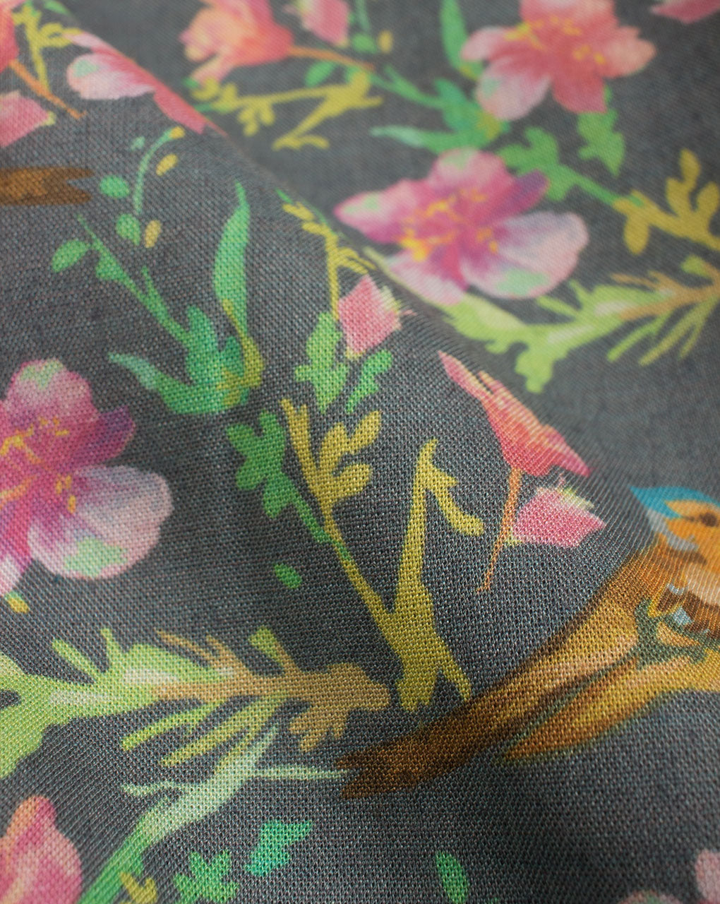 Floral Digital Print Certified Antimicrobial Rayon Fabric - Fabriclore.com