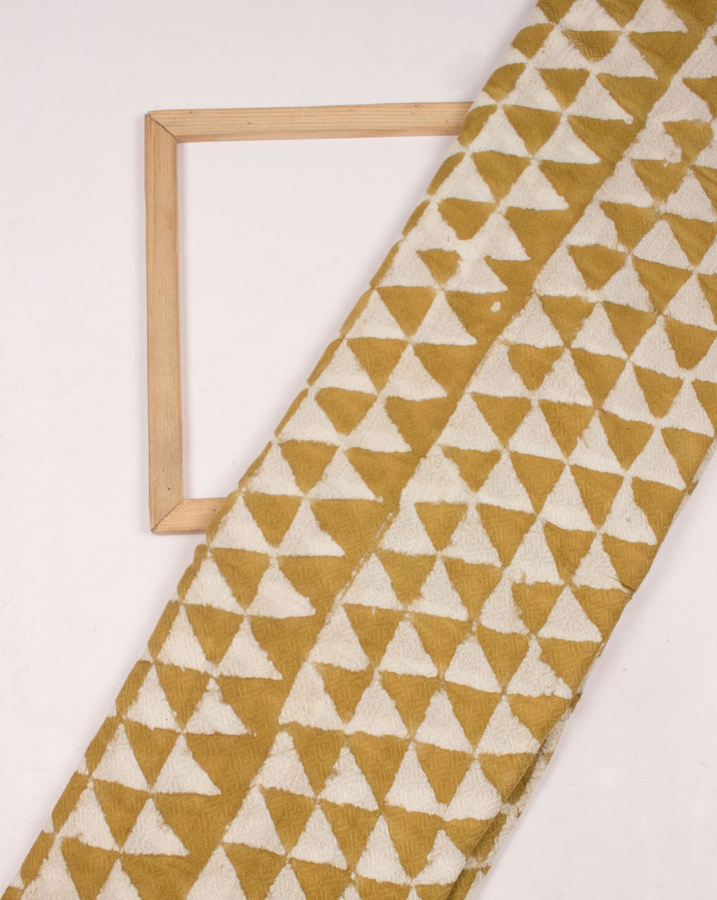 Geometric Pattern Dobby Hand Block Viscose Rayon Fabric - Fabriclore.com