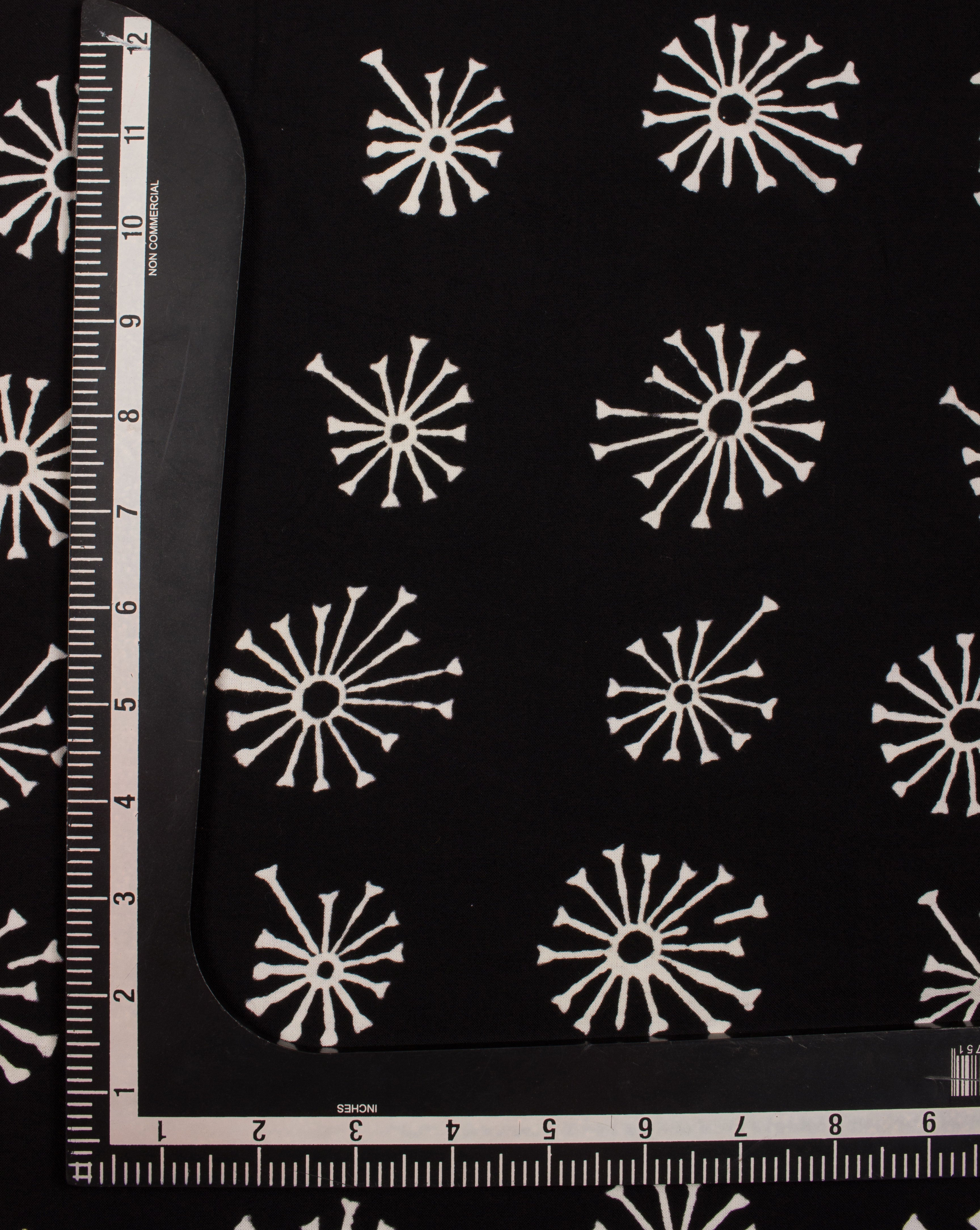 Monochrome Hand Block Rayon Fabric ( Width 42 Inch ) - Fabriclore.com