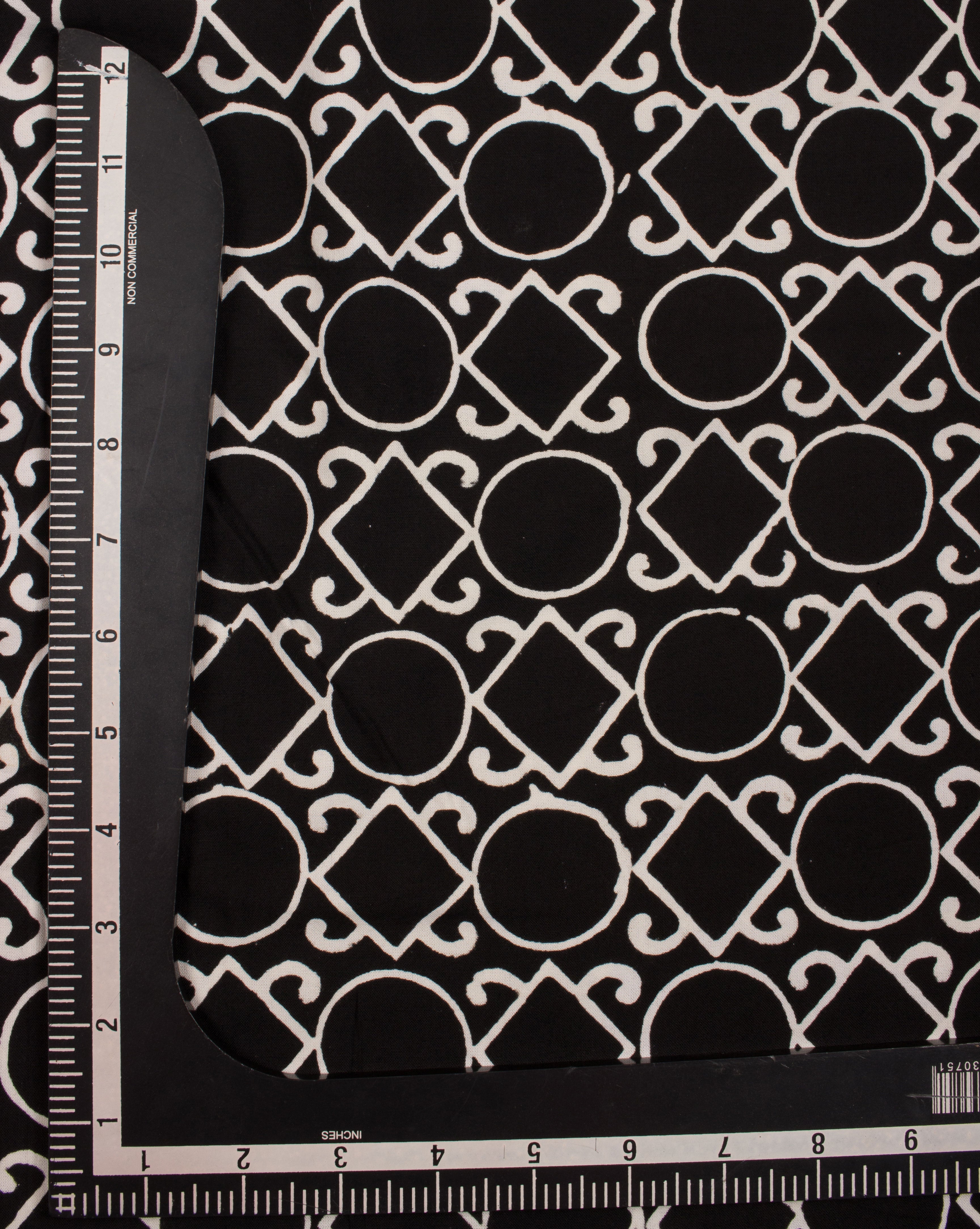 Monochrome Hand Block Rayon Fabric ( Width 42 Inch ) - Fabriclore.com
