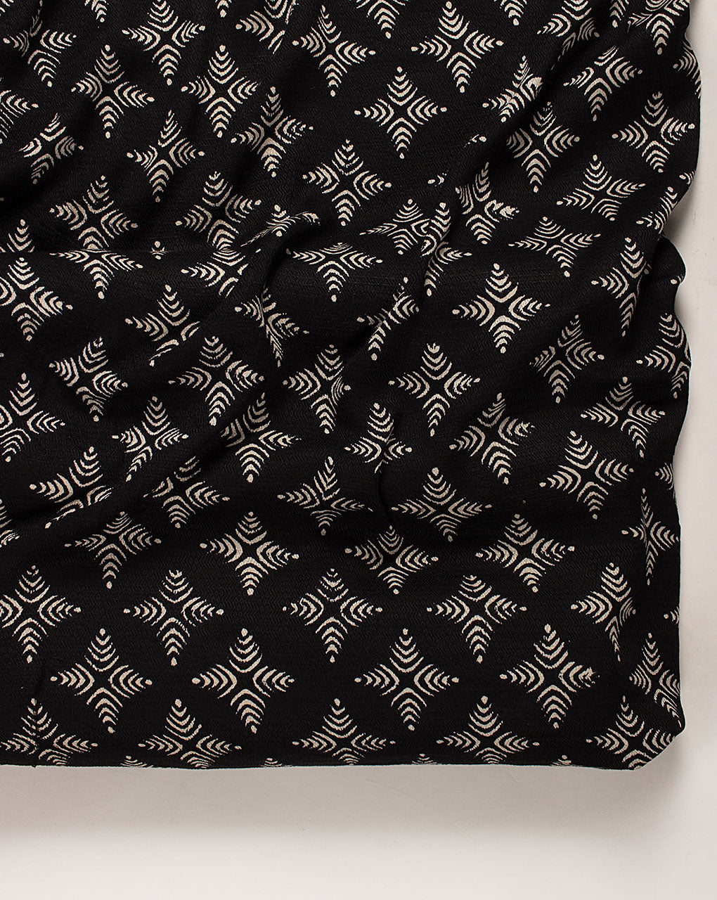 ( Pre Cut 2 MTR ) Monochrome Hand Block Rayon Dobby Fabric