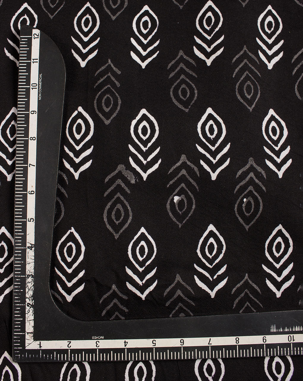 Monochrome Hand Block Rayon Dobby Fabric - Fabriclore.com