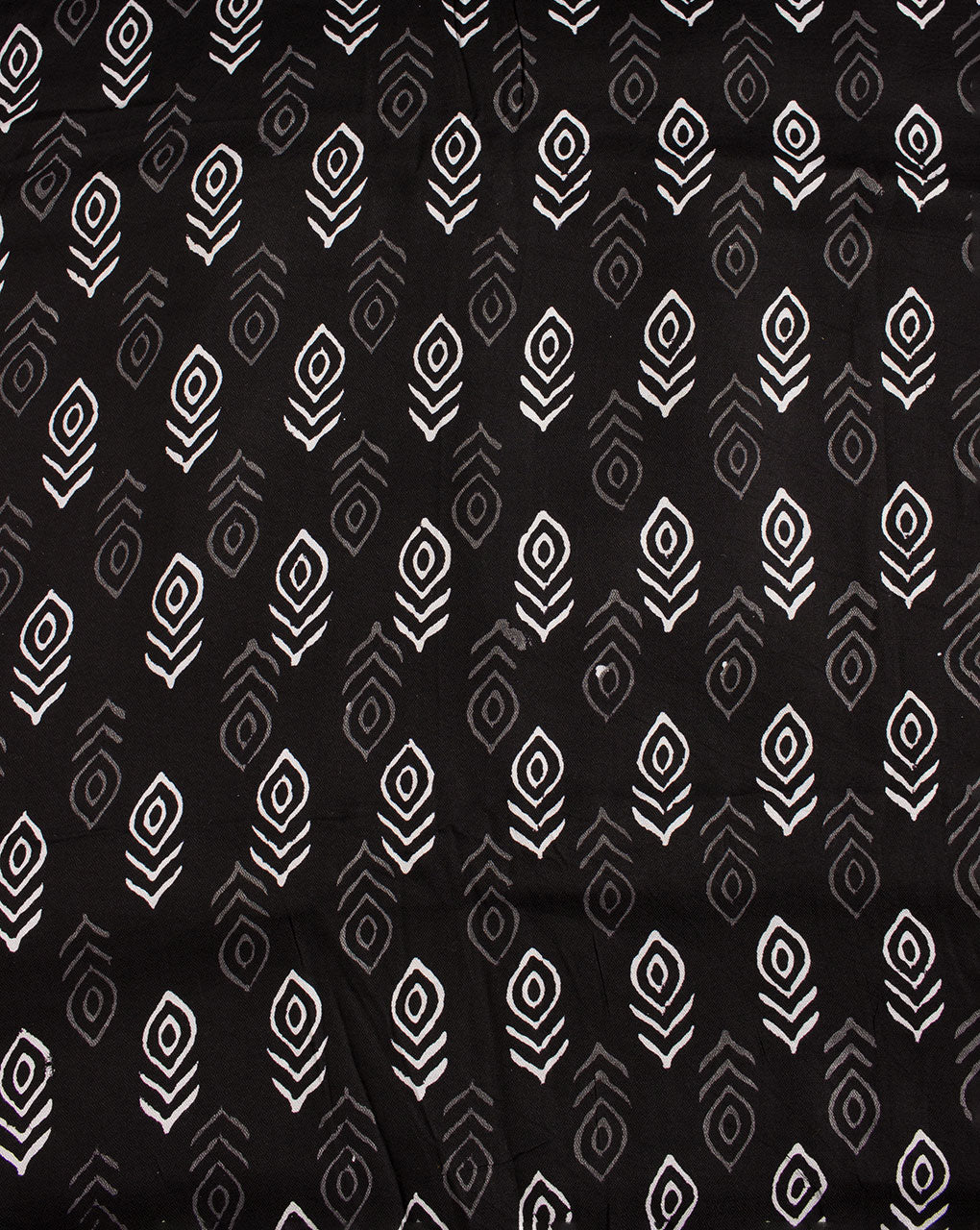 Monochrome Hand Block Rayon Dobby Fabric - Fabriclore.com