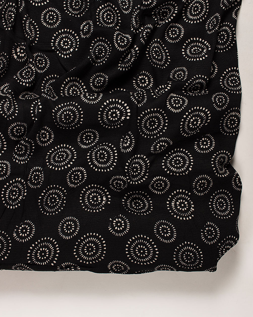 ( Pre Cut 60 CM ) Monochrome Hand Block Rayon Dobby Fabric