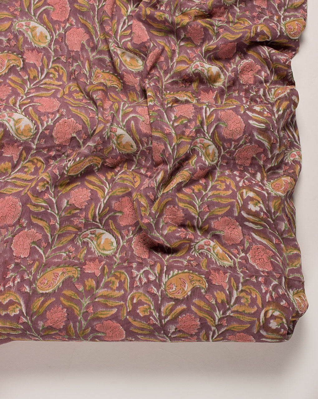 ( Pre Cut 1.75 MTR ) Rapid Hand Block Rayon Crepe Fabric
