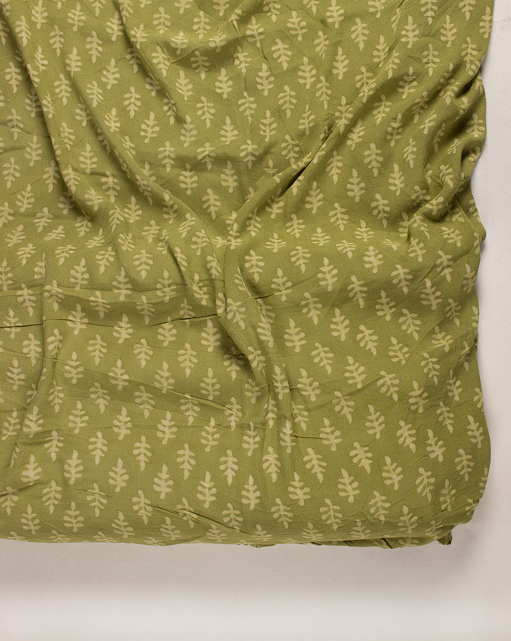 ( Pre Cut 95 CM ) Hand Block Rayon Crepe Fabric